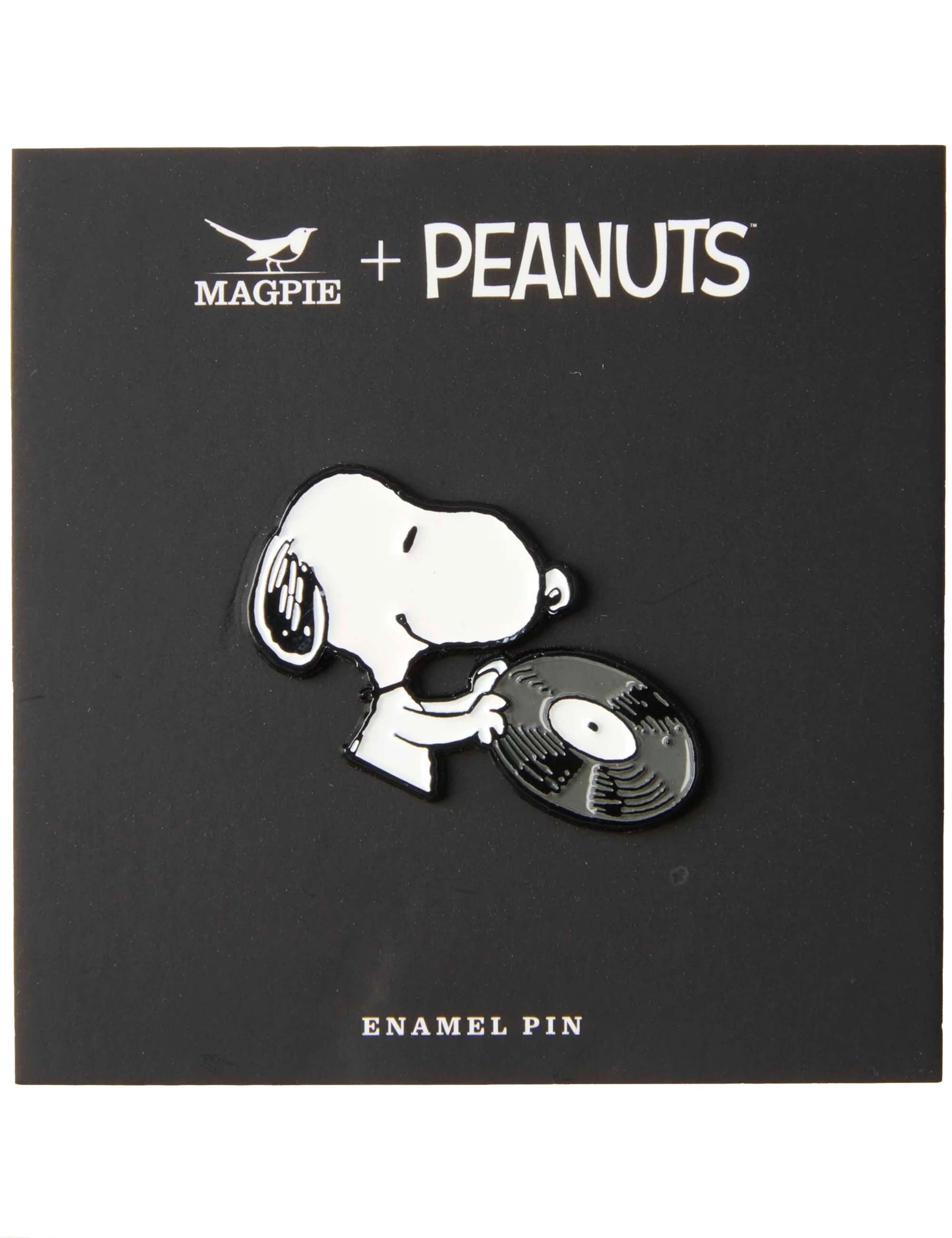 Snoopy Enamel Pin Badge - Music is Life, Records