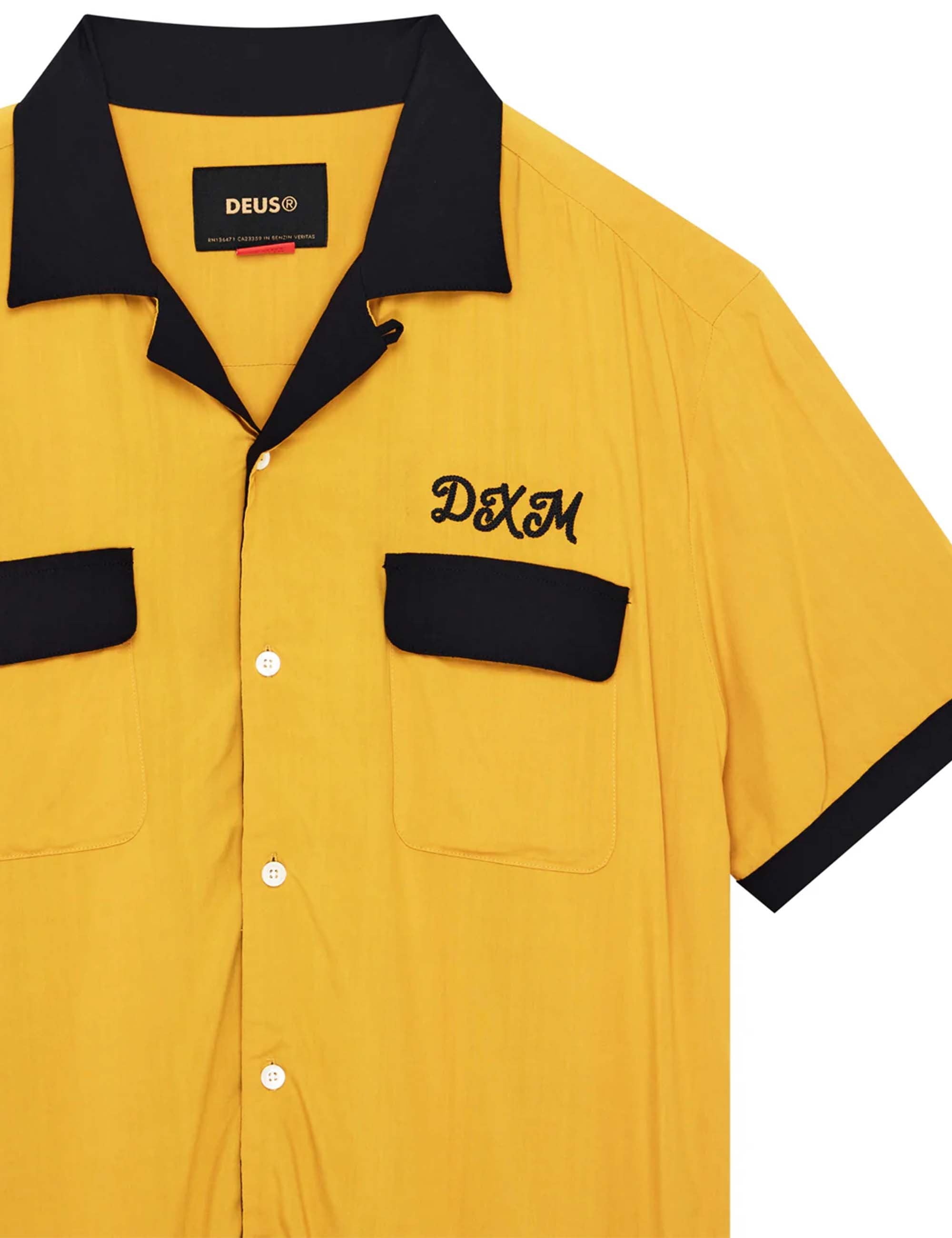 Deus Ex Machina Diablo Bowling Shirt - Golden Yellow