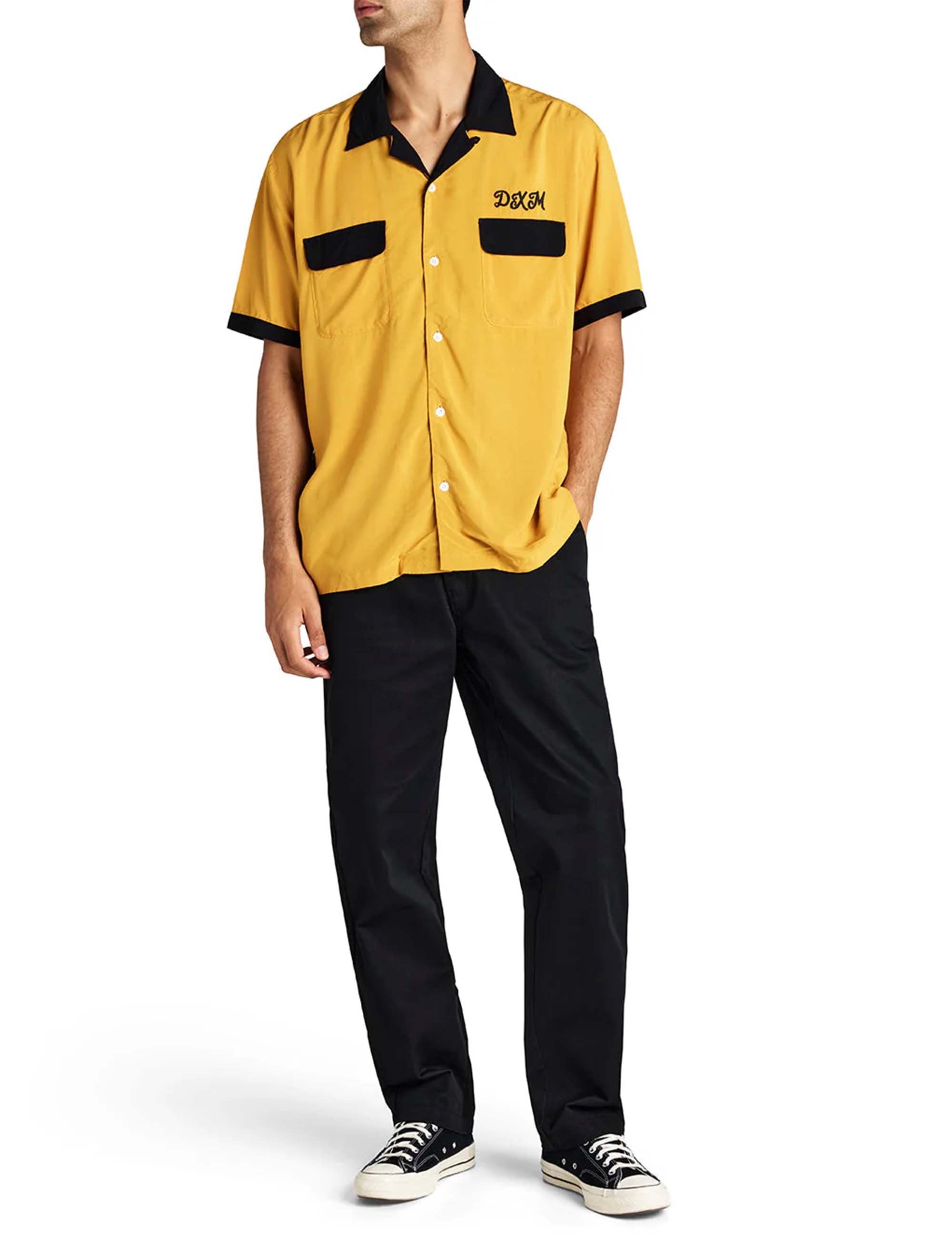 Deus Ex Machina Diablo Bowling Shirt - Golden Yellow
