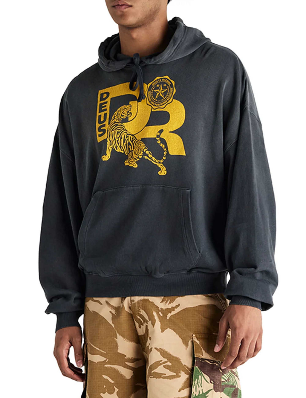 Strong Arm Vintage Hooded Sweat - Anthracite