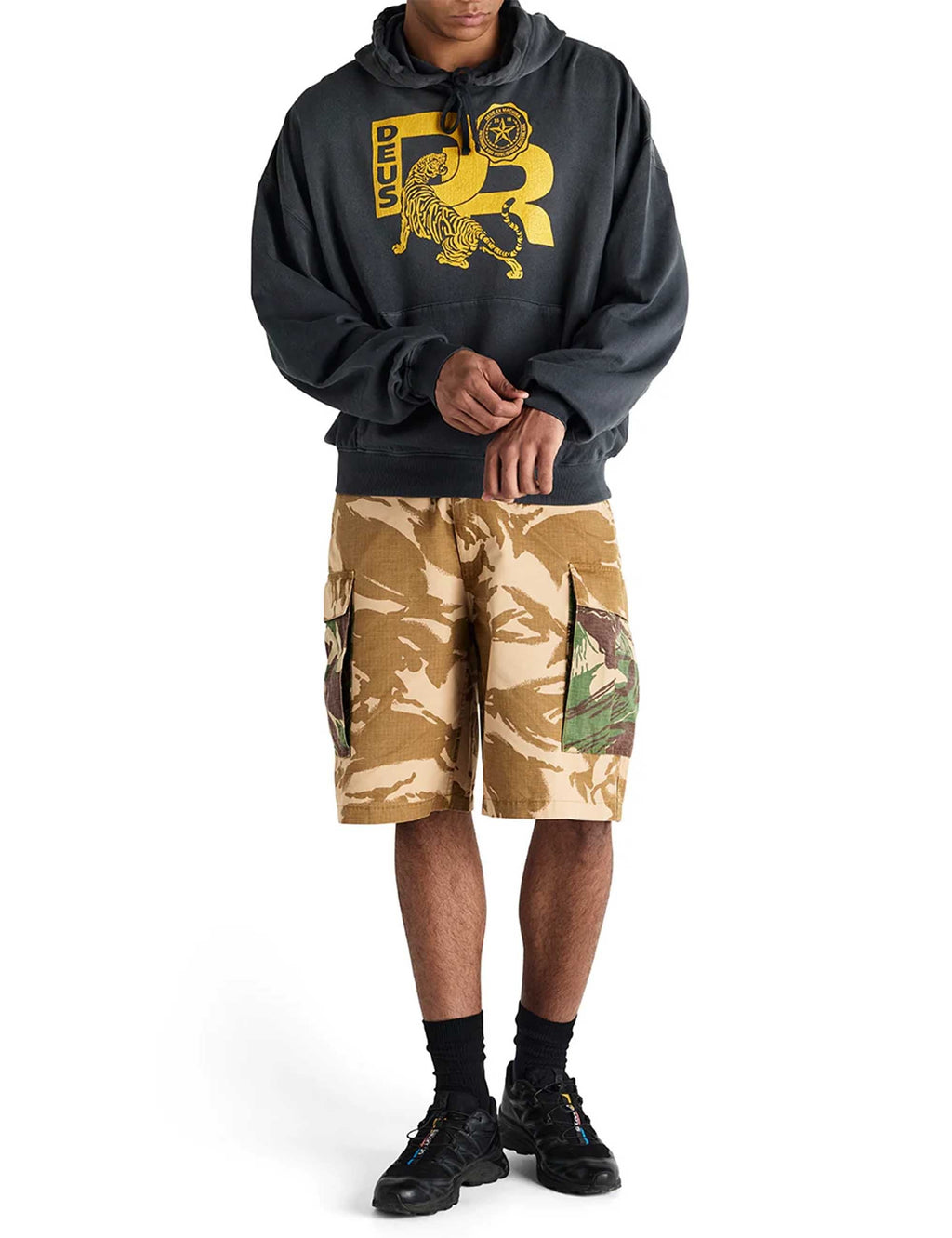 Strong Arm Vintage Hooded Sweat - Anthracite