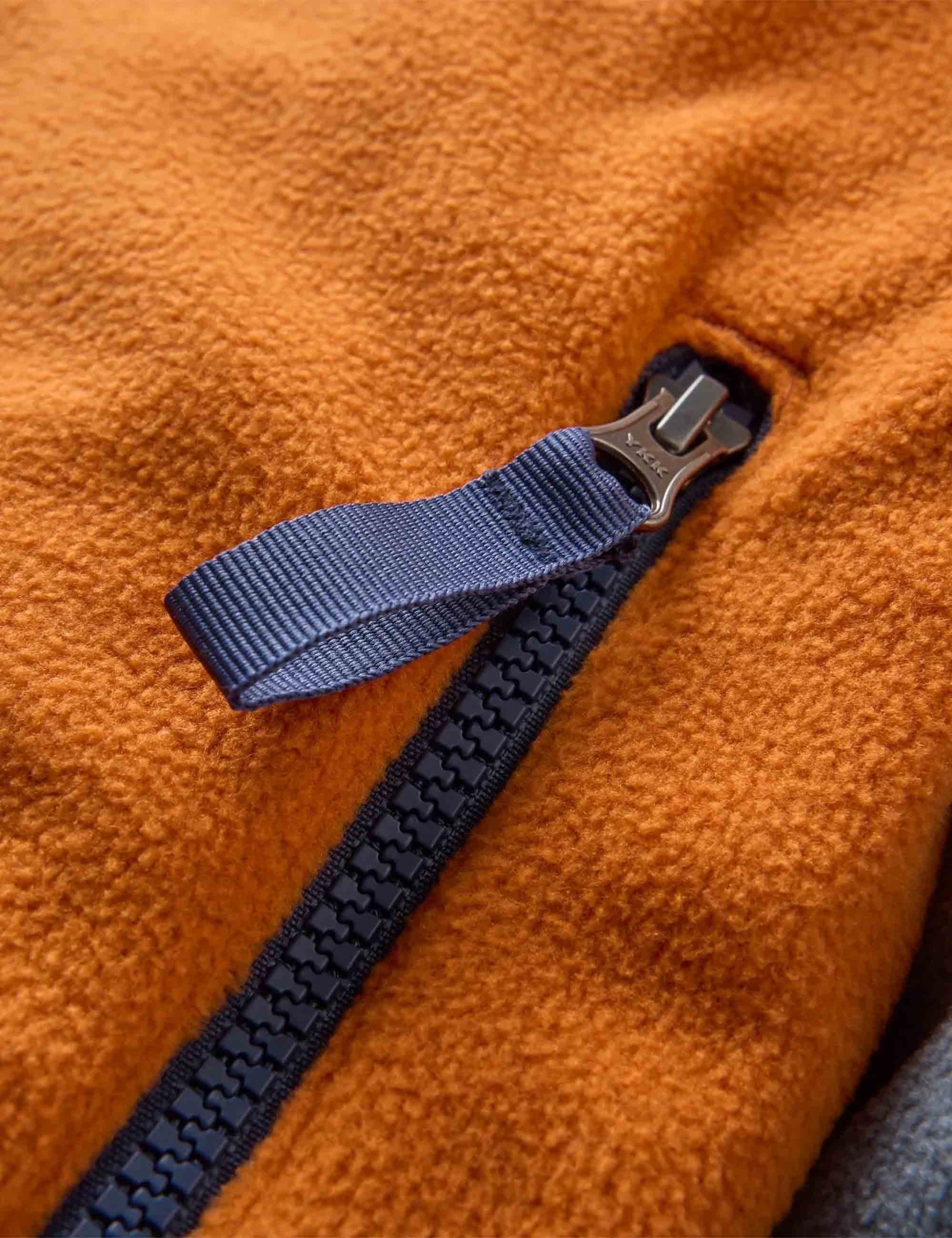 Passenger Set Off Polar 1/4 Zip Fleece - Sunset Orange/Storm Grey