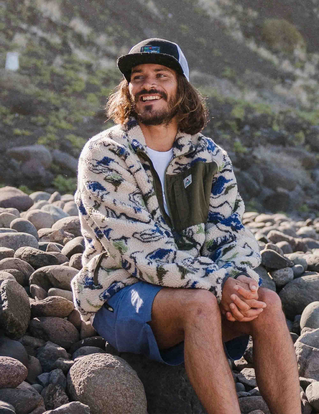 Offroad Sherpa 1/2 Zip Fleece - Abstract Strata Multi