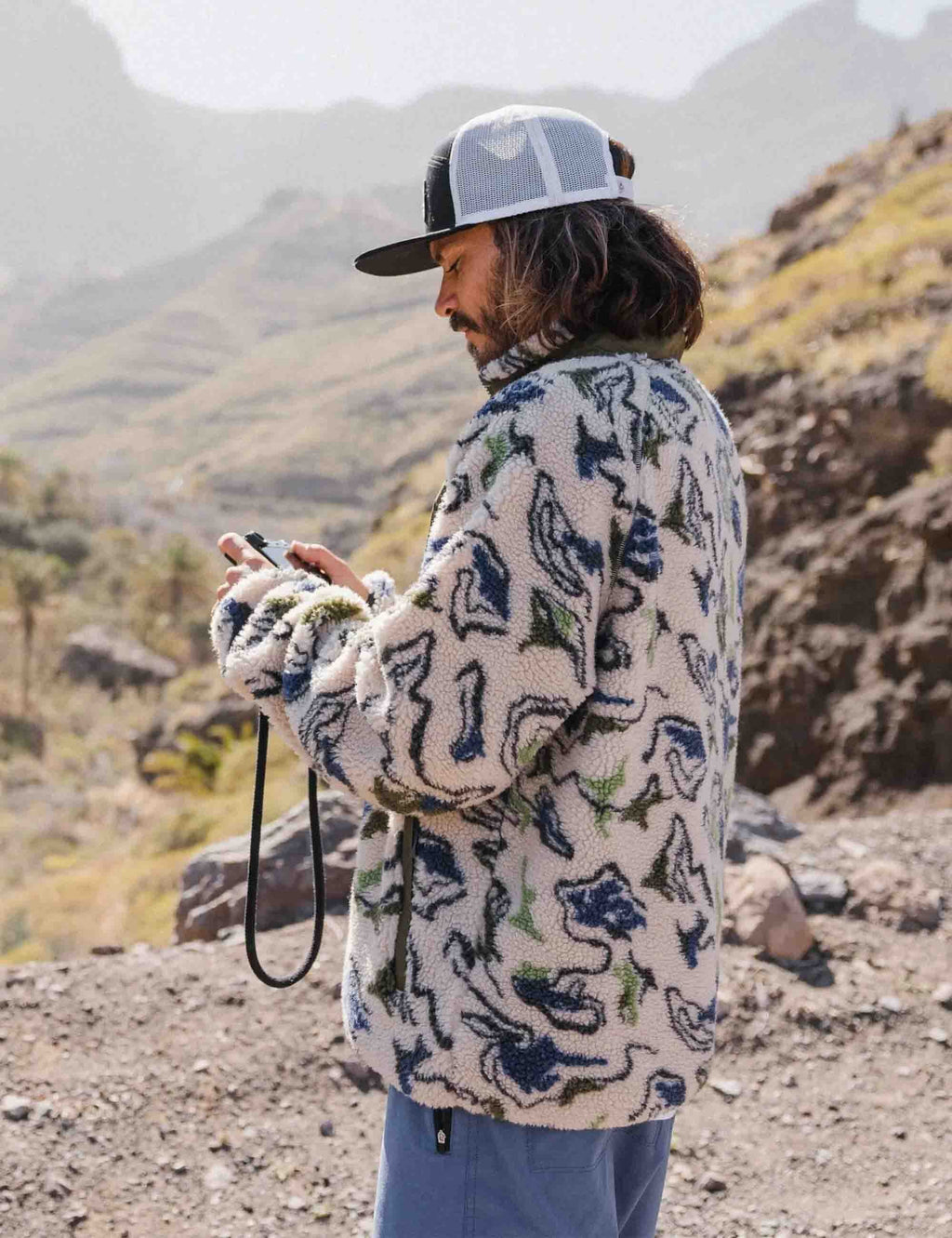 Offroad Sherpa 1/2 Zip Fleece - Abstract Strata Multi