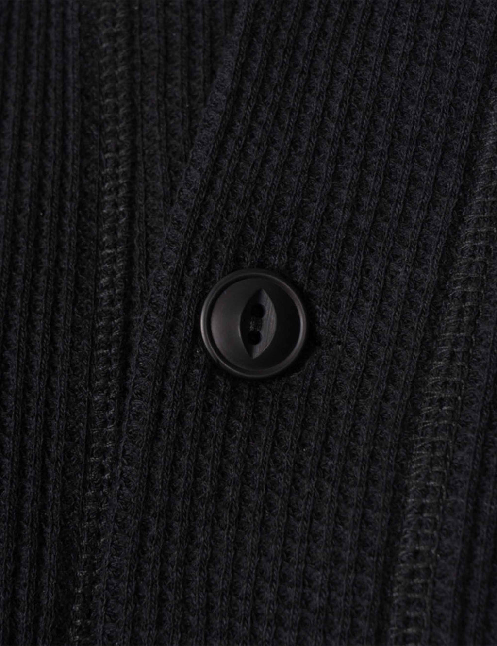 1936 Waffle Henley T-Shirt Shirt - Black