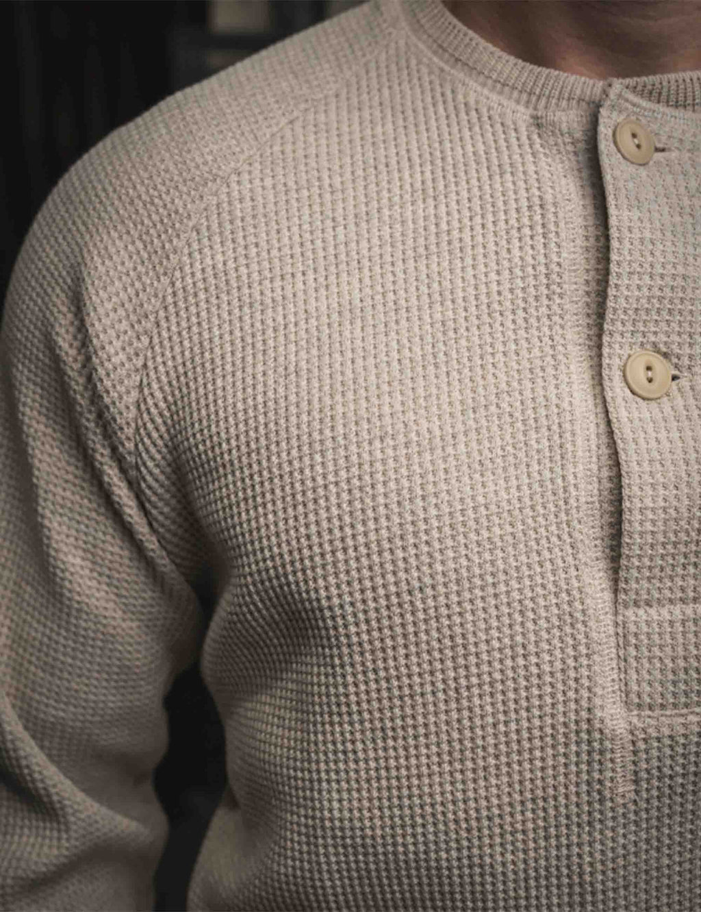 1936 Waffle Henley T-Shirt Shirt - Natural