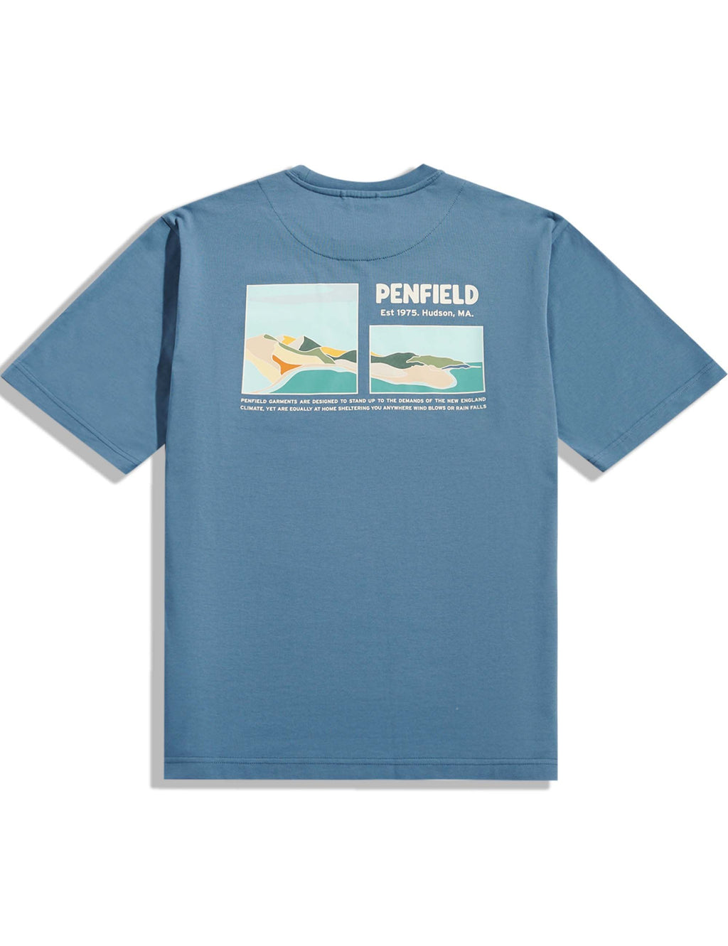 Block Landscape Gaphic T-Shirt - Blue Fusion