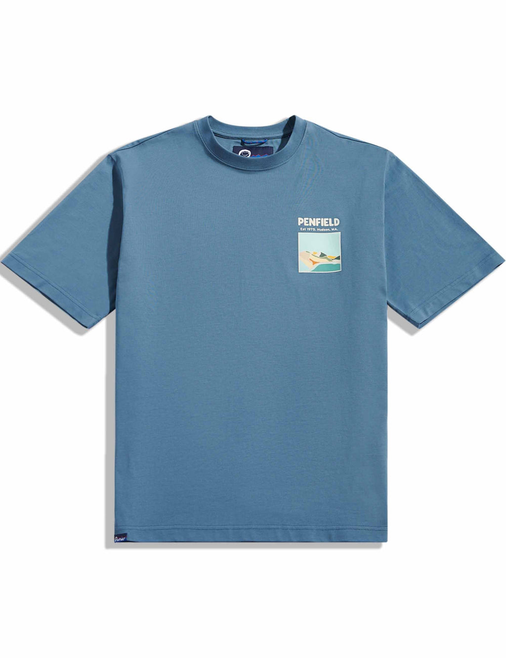 Block Landscape Gaphic T-Shirt - Blue Fusion