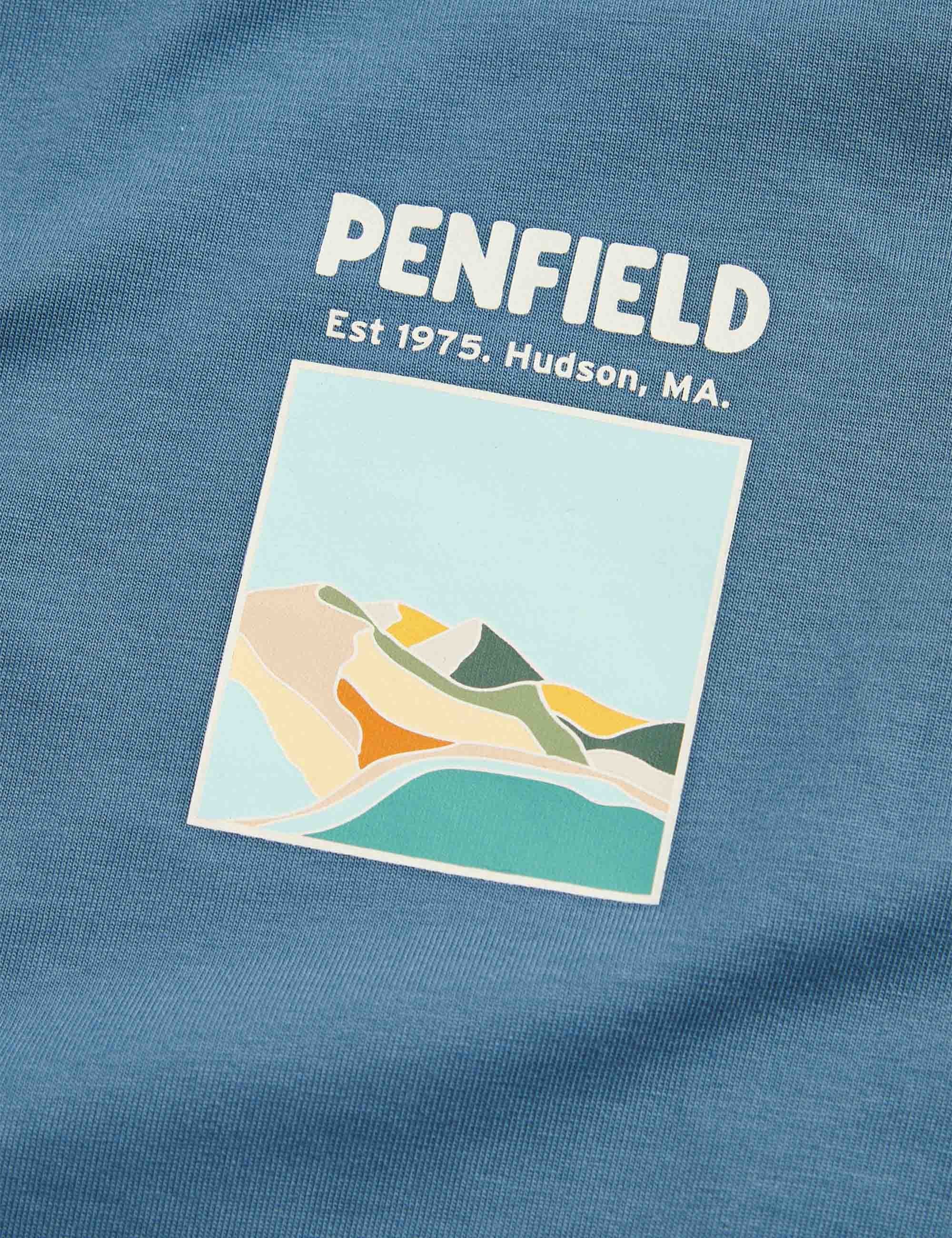 Penfield Block Landscape Gaphic T-Shirt - Blue Fusion