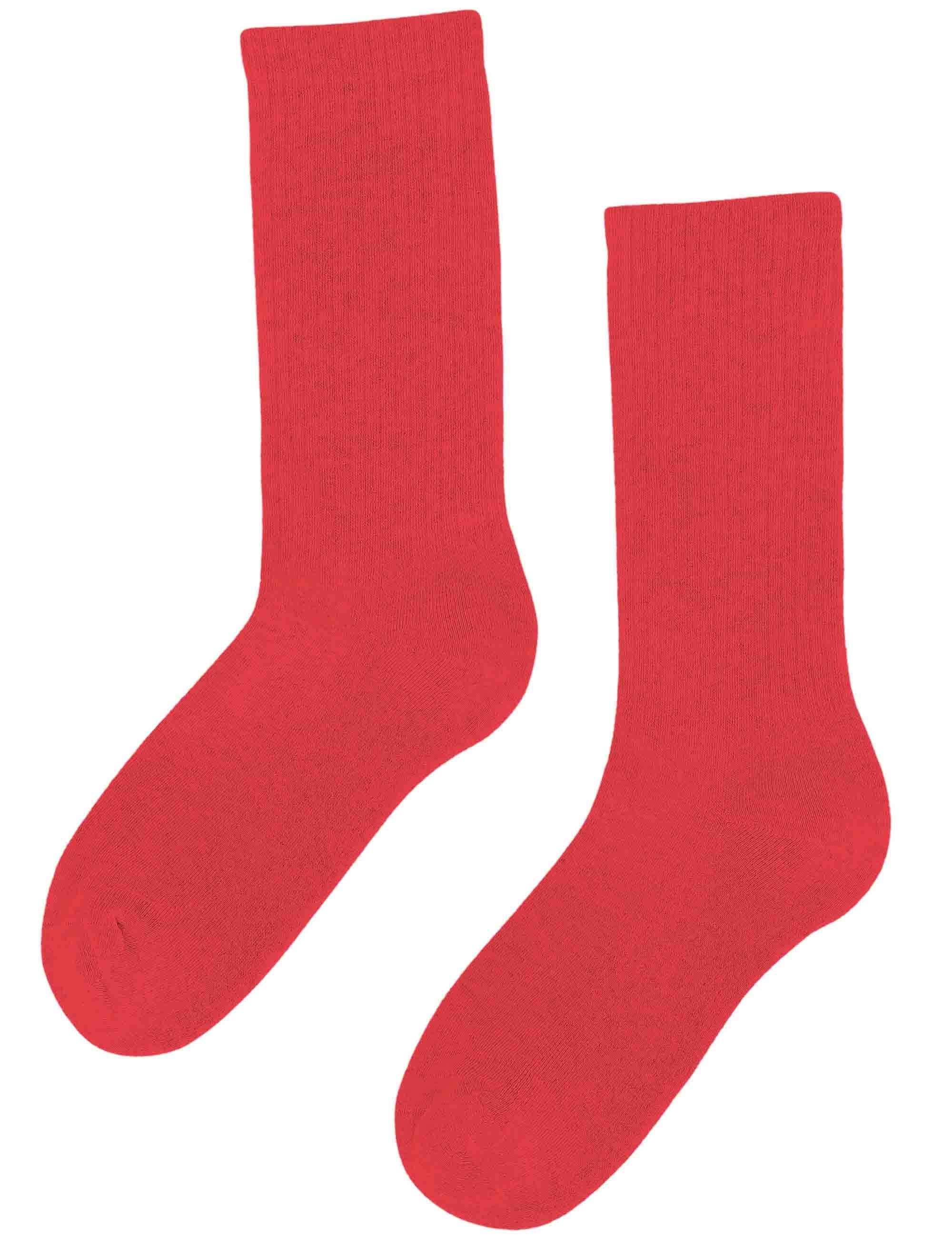 Colorful Standard Woman's Organic Active Socks - Red Tangerine