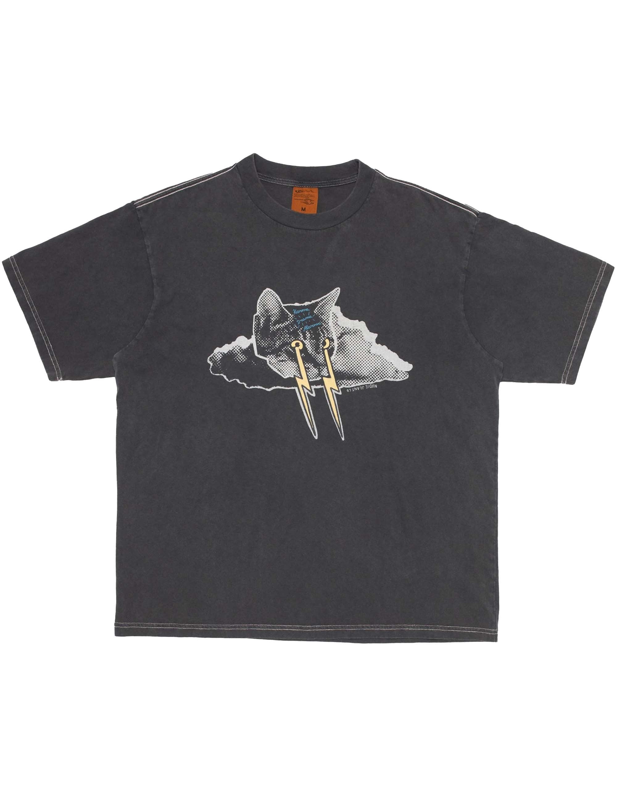 Nudie Jeans Koffe Karma Kat T-Shirt - Anthacite