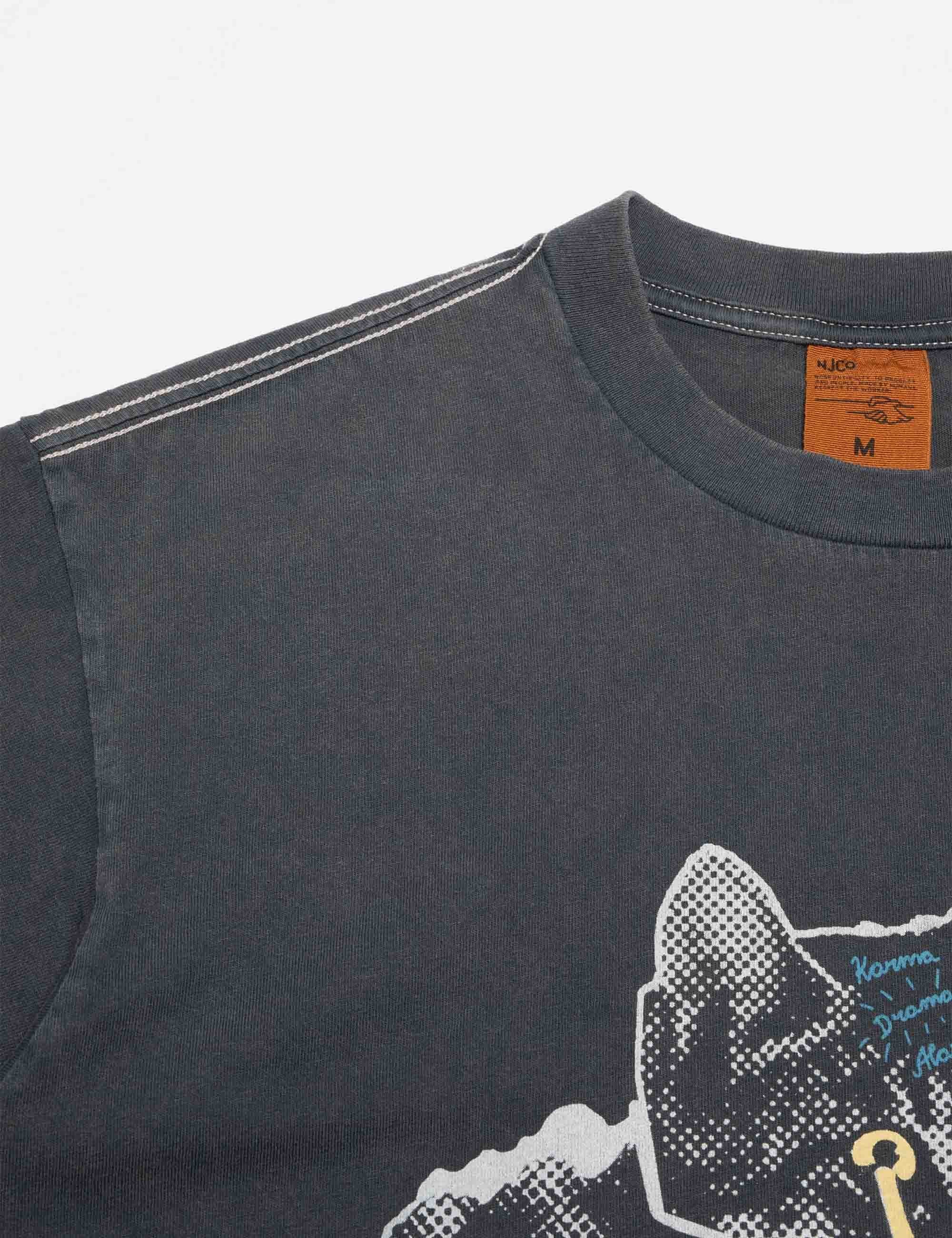 Nudie Jeans Koffe Karma Kat T-Shirt - Anthacite