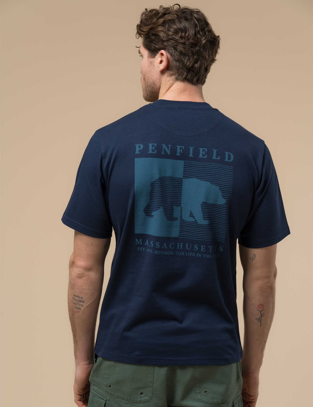 Contrast Stripe Bear T-Shirt - Navy Blazer