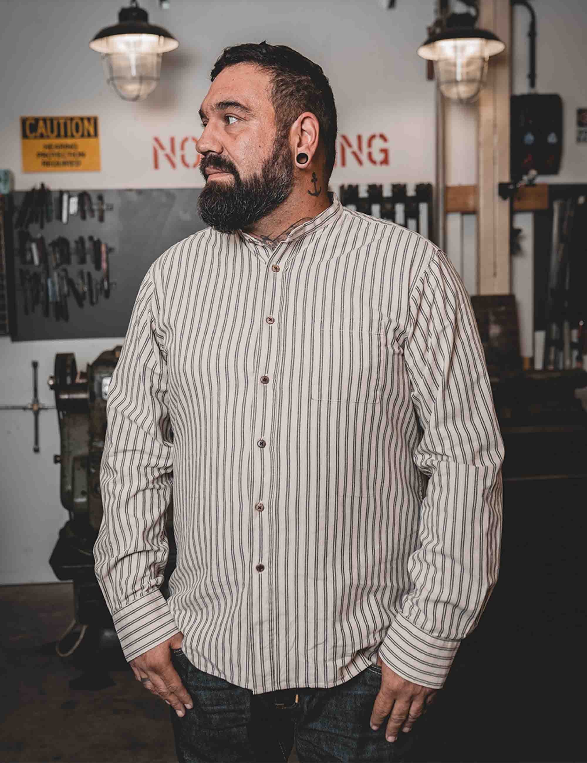 1923 Buccanoy Grandfather Shirt - Iwaka Grey