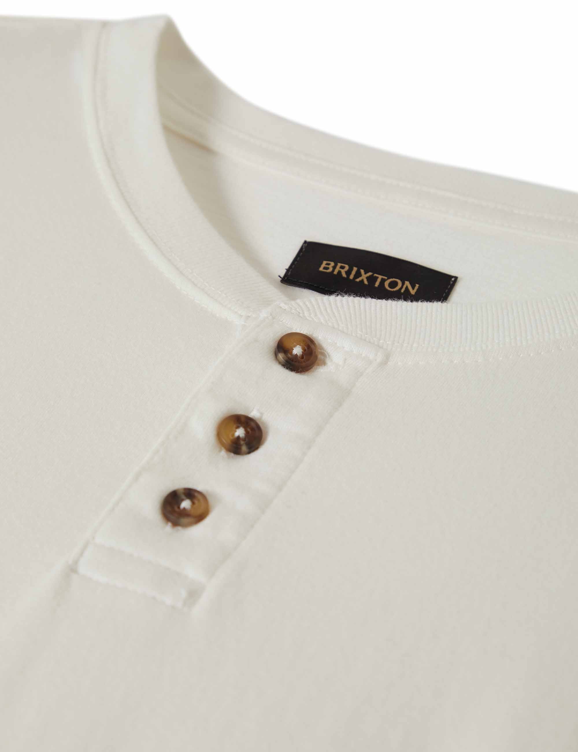 Brixton Vintage Reserve Henley T-Shirt - Off White Sol Wash