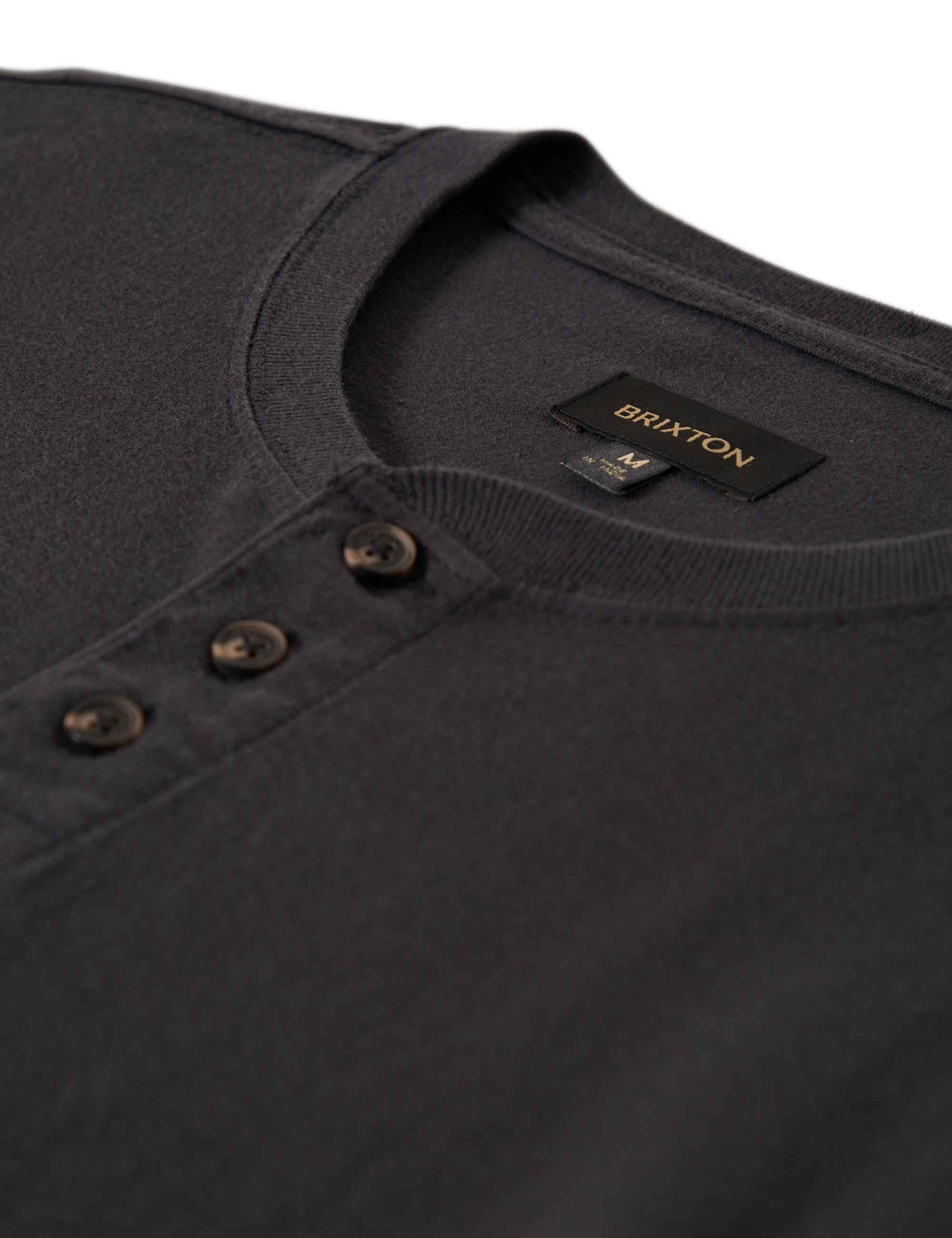 Brixton Vintage Reserve Henley T-Shirt - Black Sol Wash