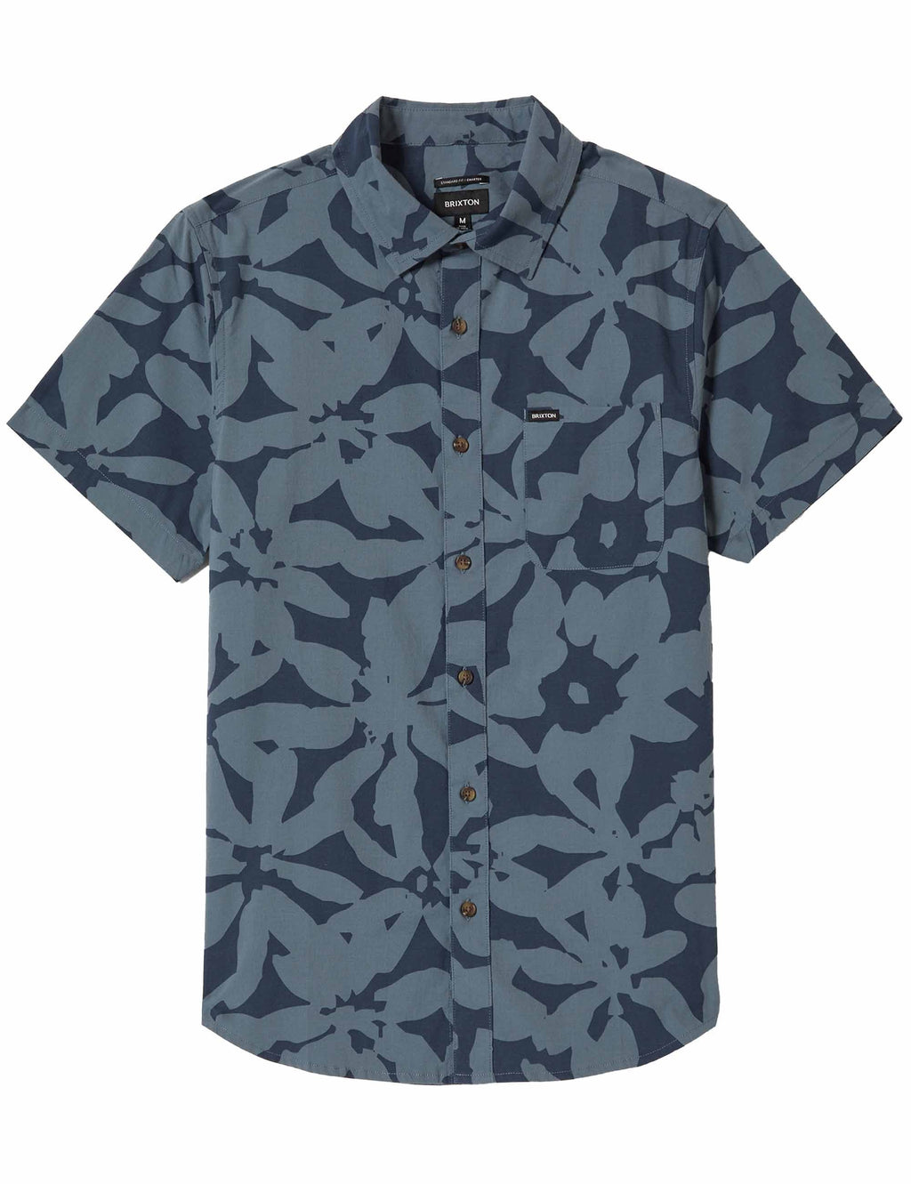 Charter Print Short Sleeve Shirt - Washed Navy/Azure Blue Floral