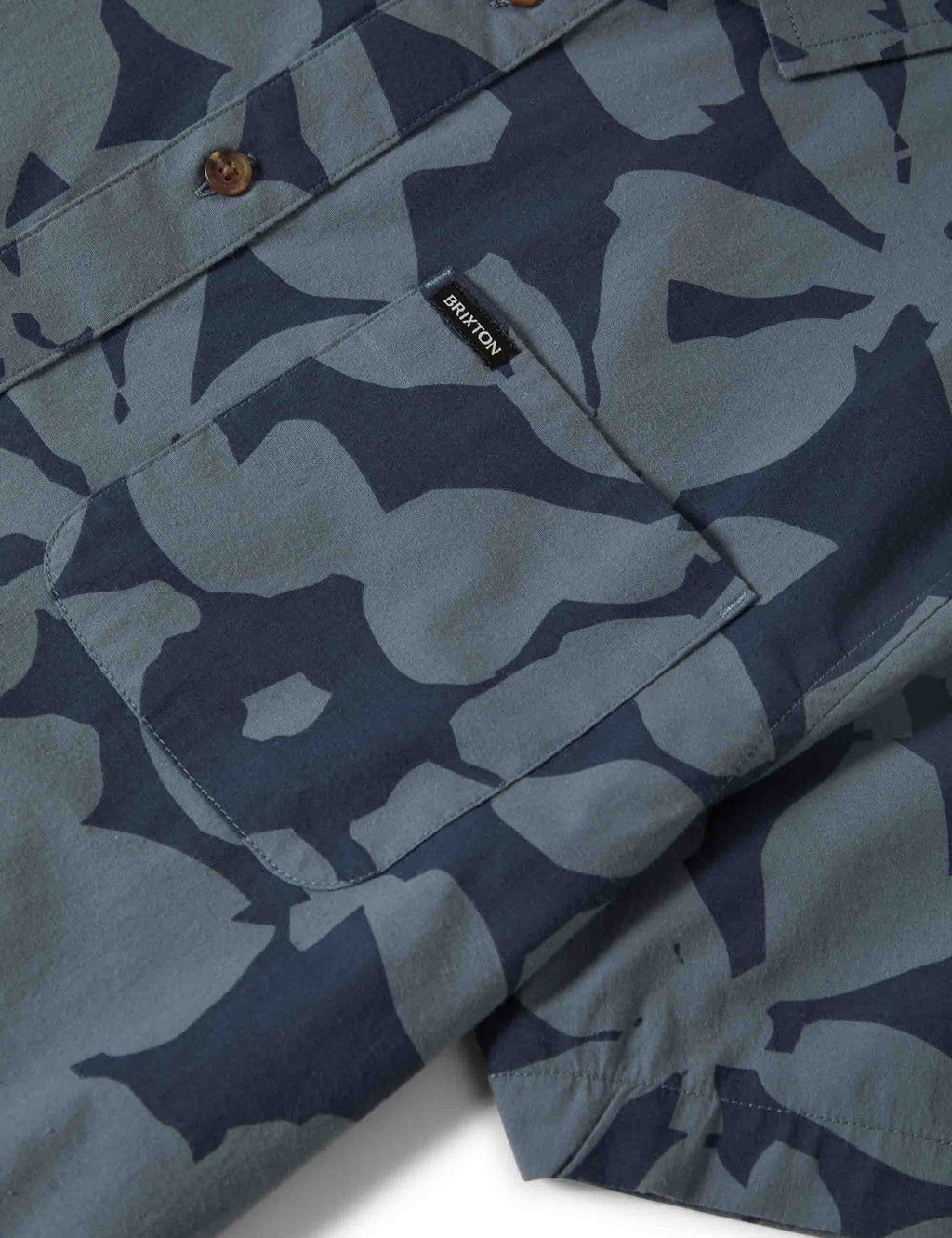 Charter Print Short Sleeve Shirt - Washed Navy/Azure Blue Floral