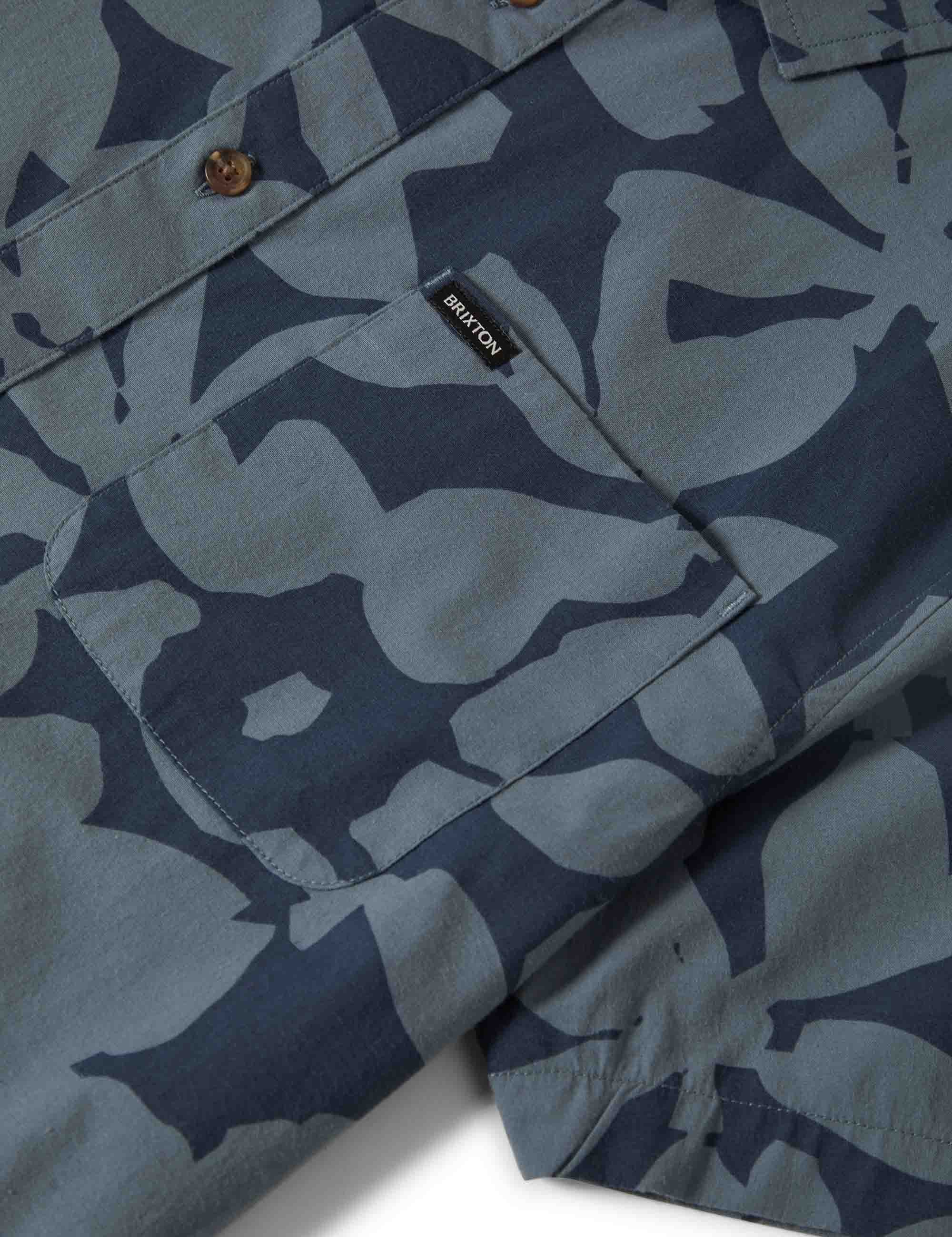 Charter Print Short Sleeve Shirt - Washed Navy/Azure Blue Floral
