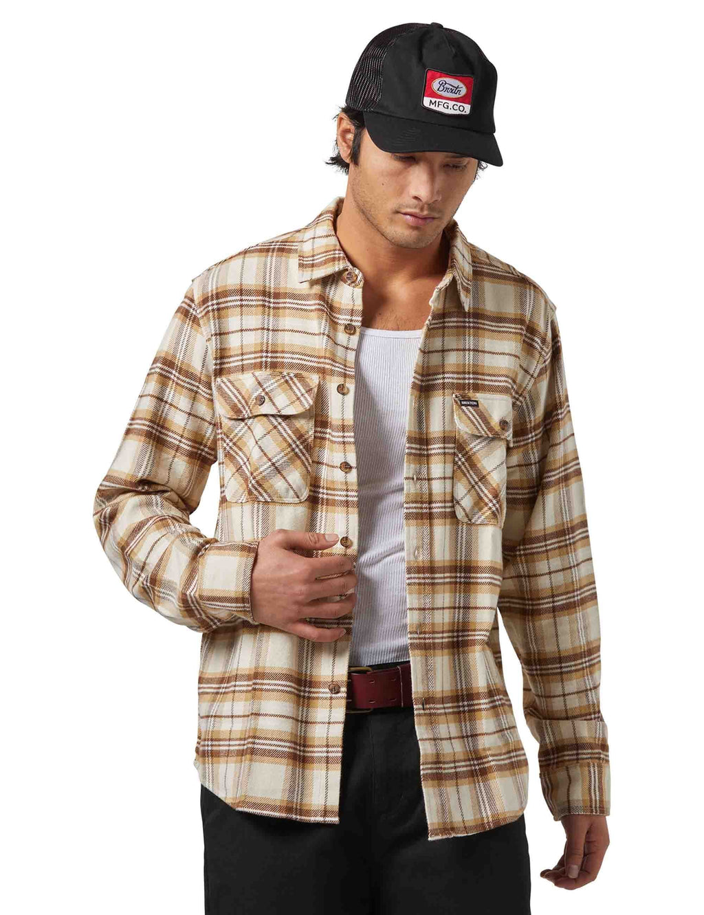 Bowery Flannel Shirt - Whitecap/Sand/Pinecone Brown