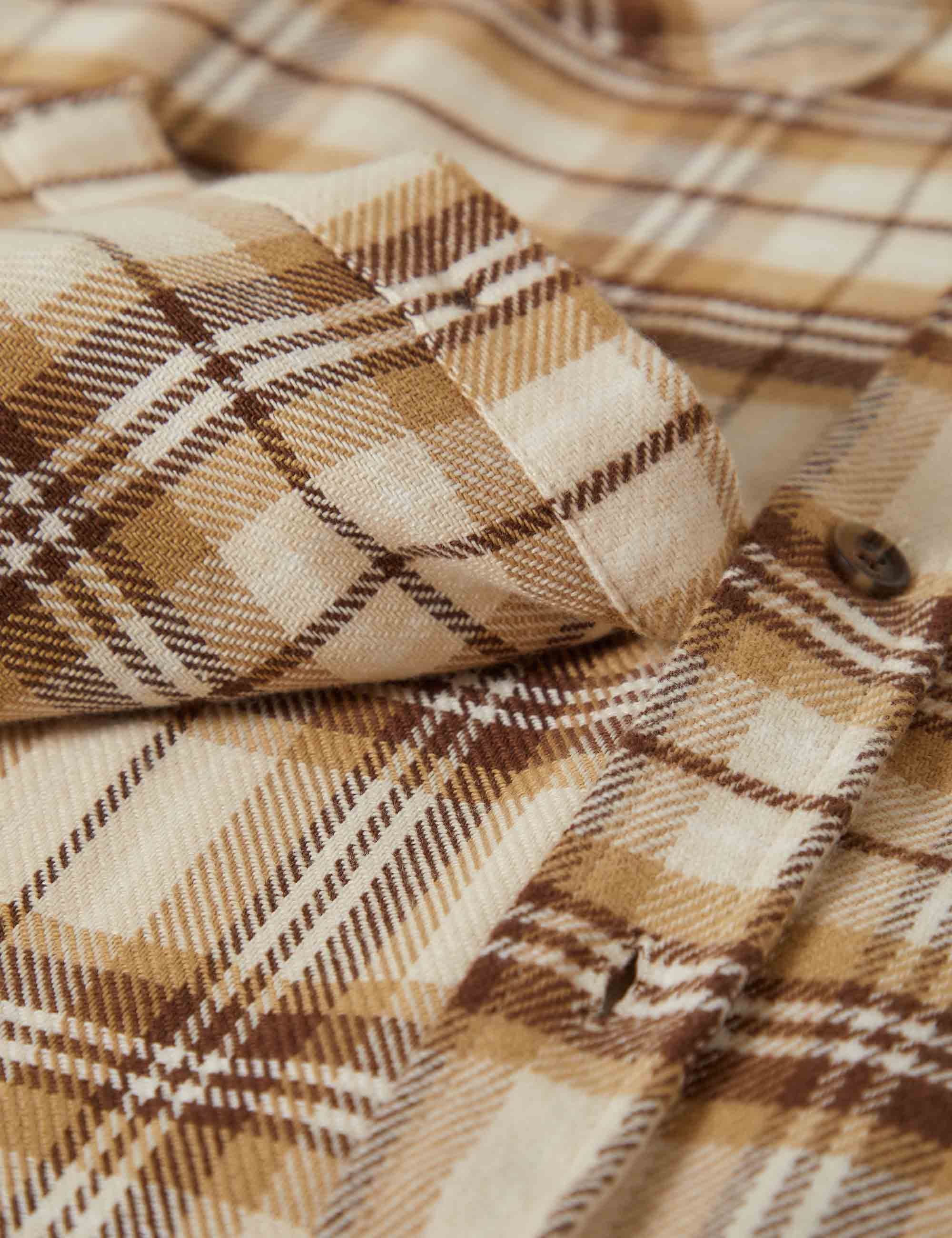 Brixton Bowery Flannel Shirt - Whitecap/Sand/Pinecone Brown