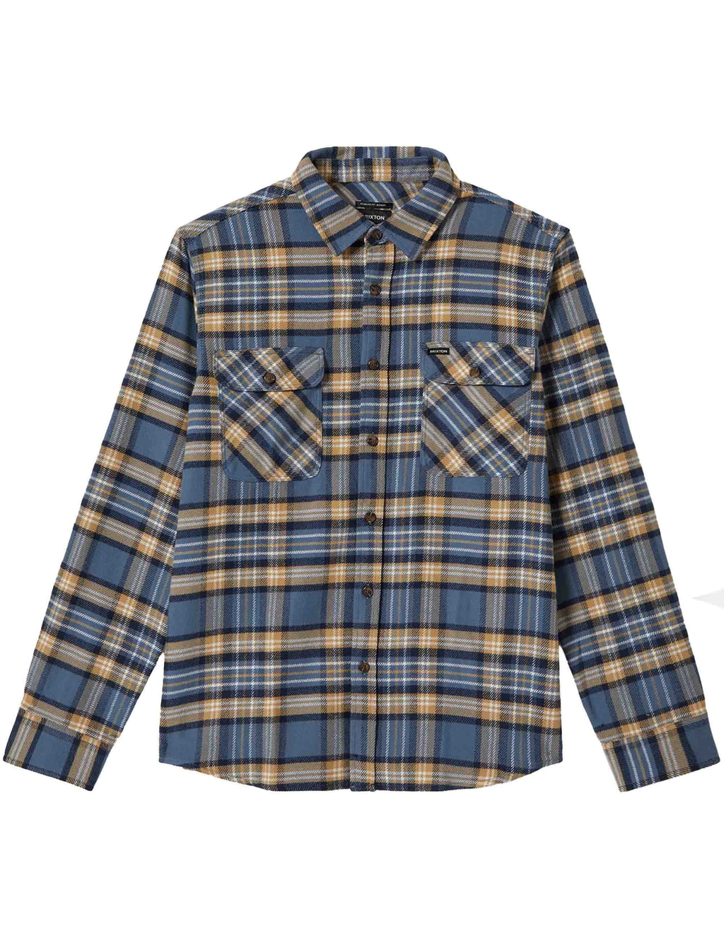 Bowery Flannel Shirt - Azure Blue/Washed Navy/Sand