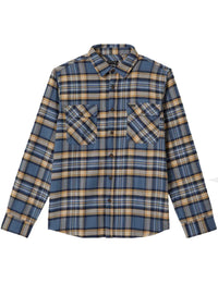 Bowery Flannel Shirt - Azure Blue/Washed Navy/Sand