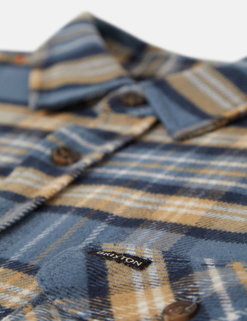 Bowery Flannel Shirt - Azure Blue/Washed Navy/Sand