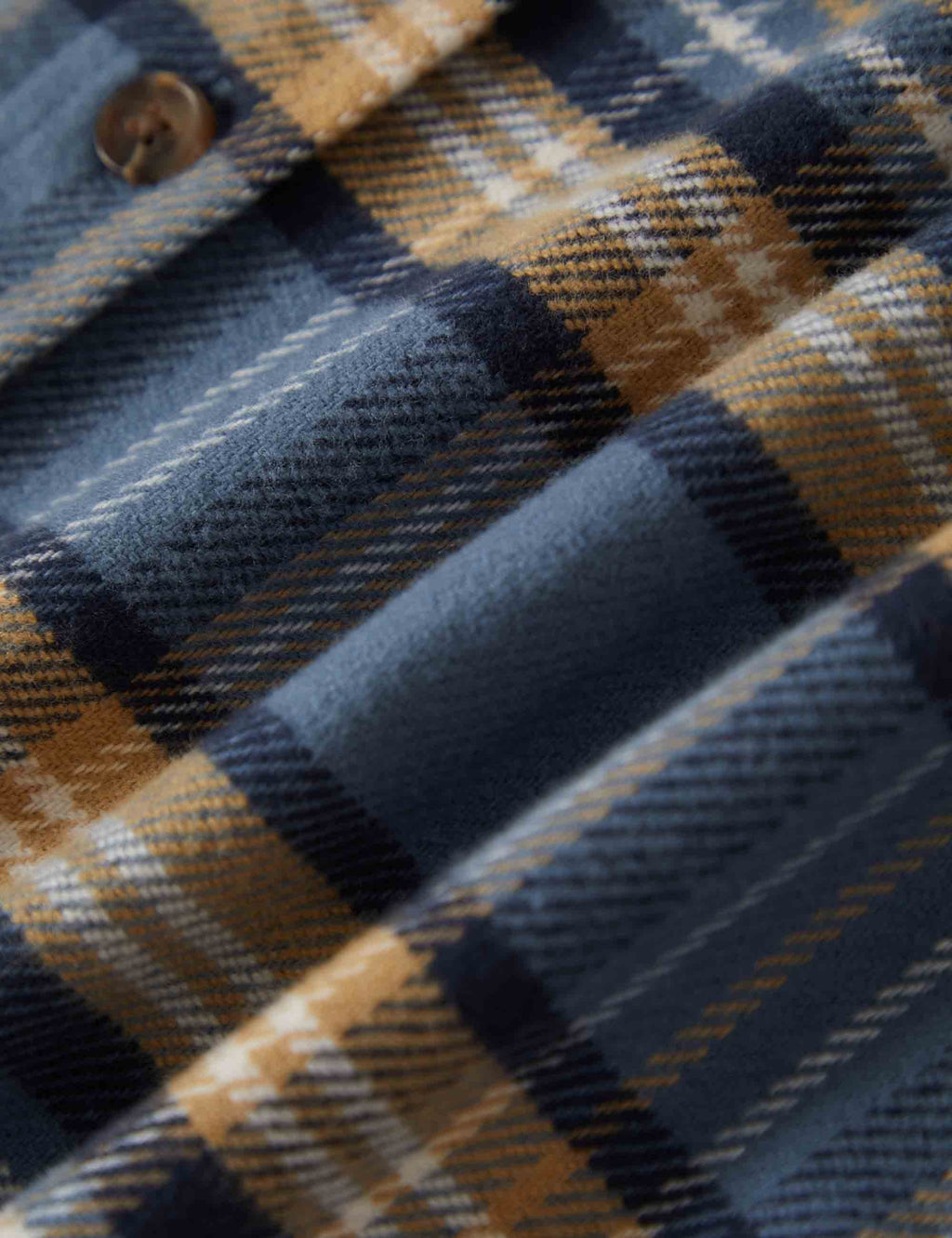 Bowery Flannel Shirt - Azure Blue/Washed Navy/Sand
