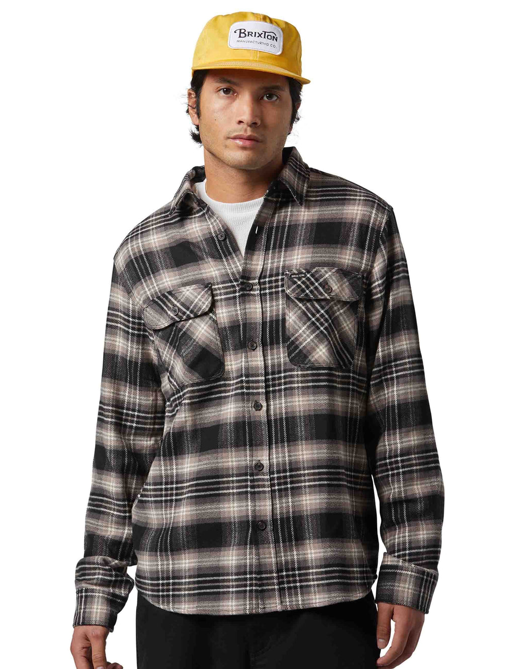 Bowery Flannel Shirt - Black/Charcoal/Beige