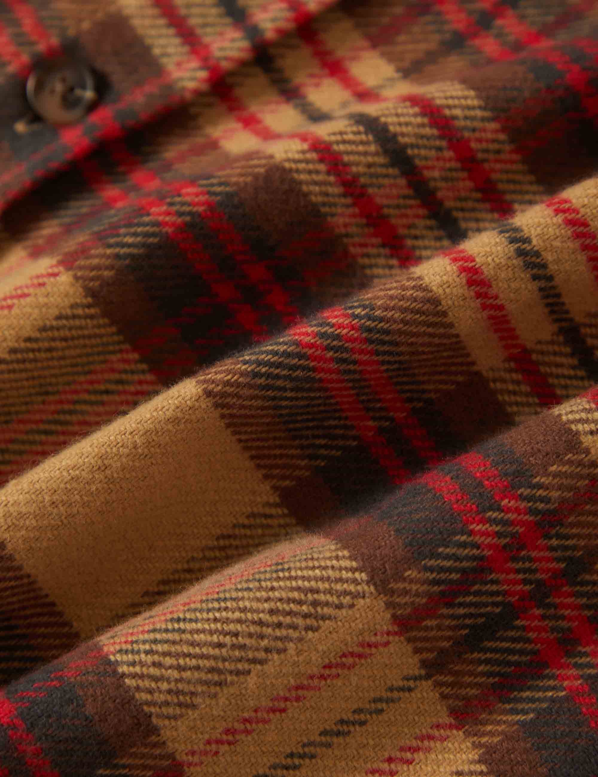 Brixton Bowery Flannel Shirt - Curry/Washed Black/Crimson