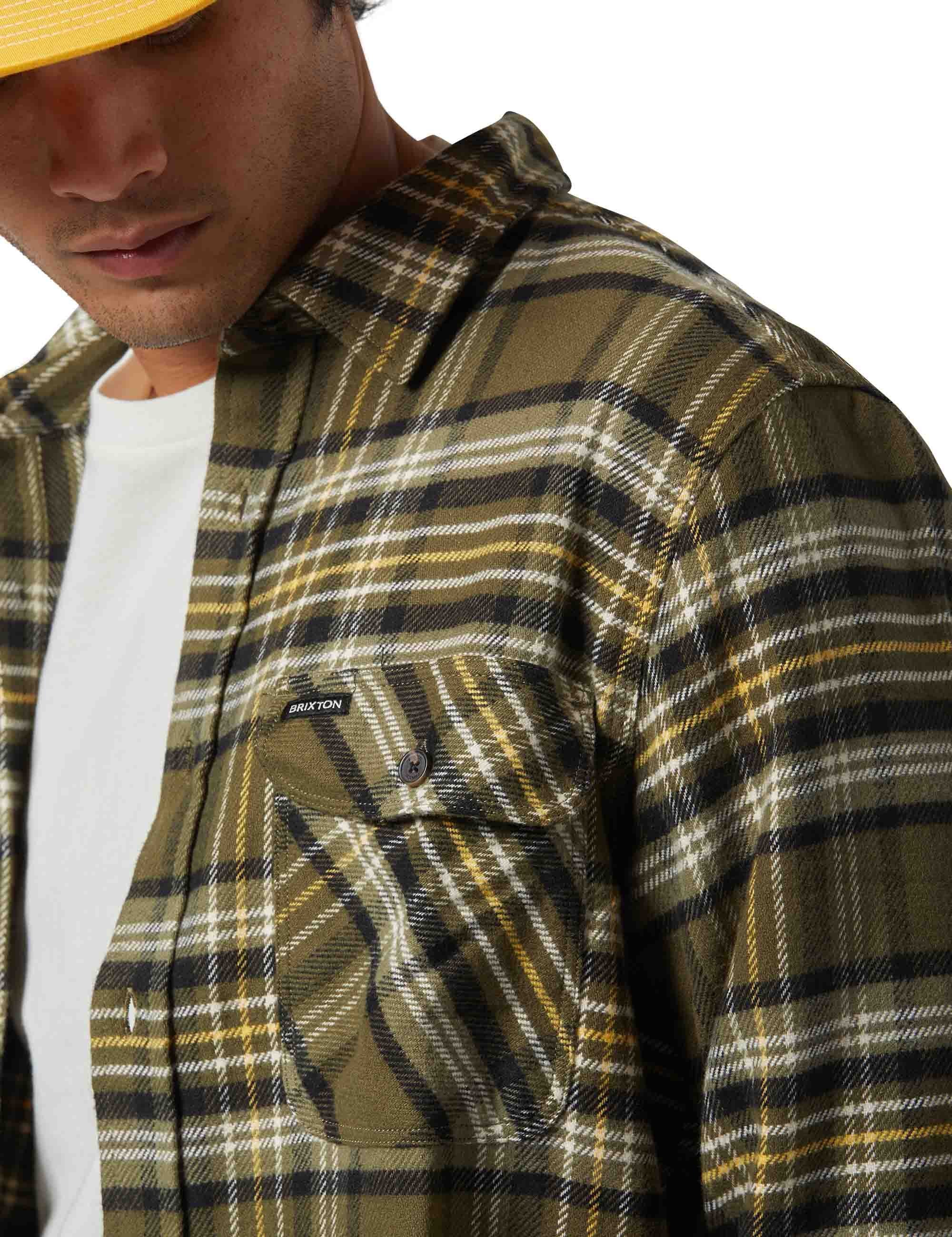 Brixton Bowery Flannel Shirt - Ivy Green/Olive Surplus/Black