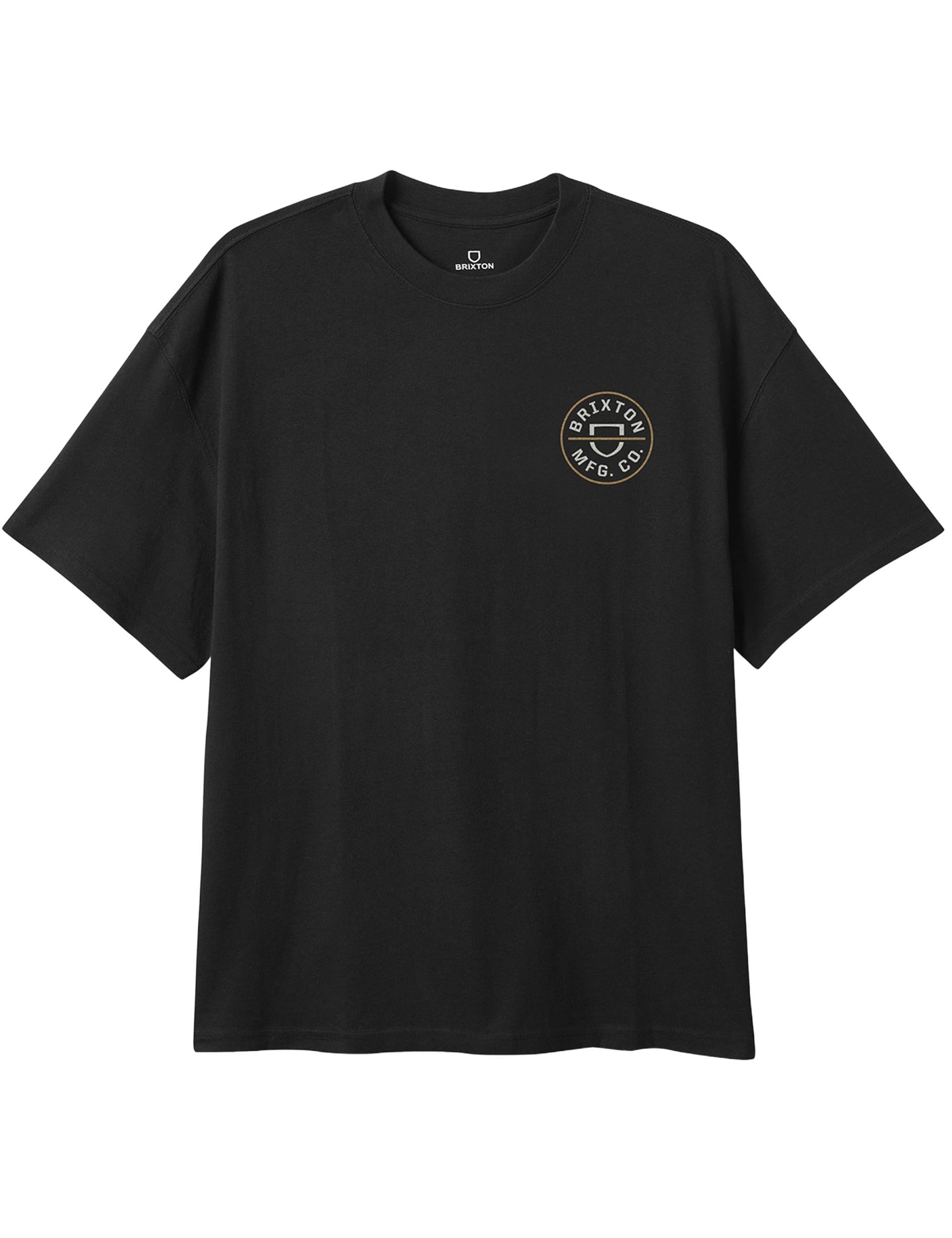 Brixton Crest II T-Shirt - Black/Off White/Copper