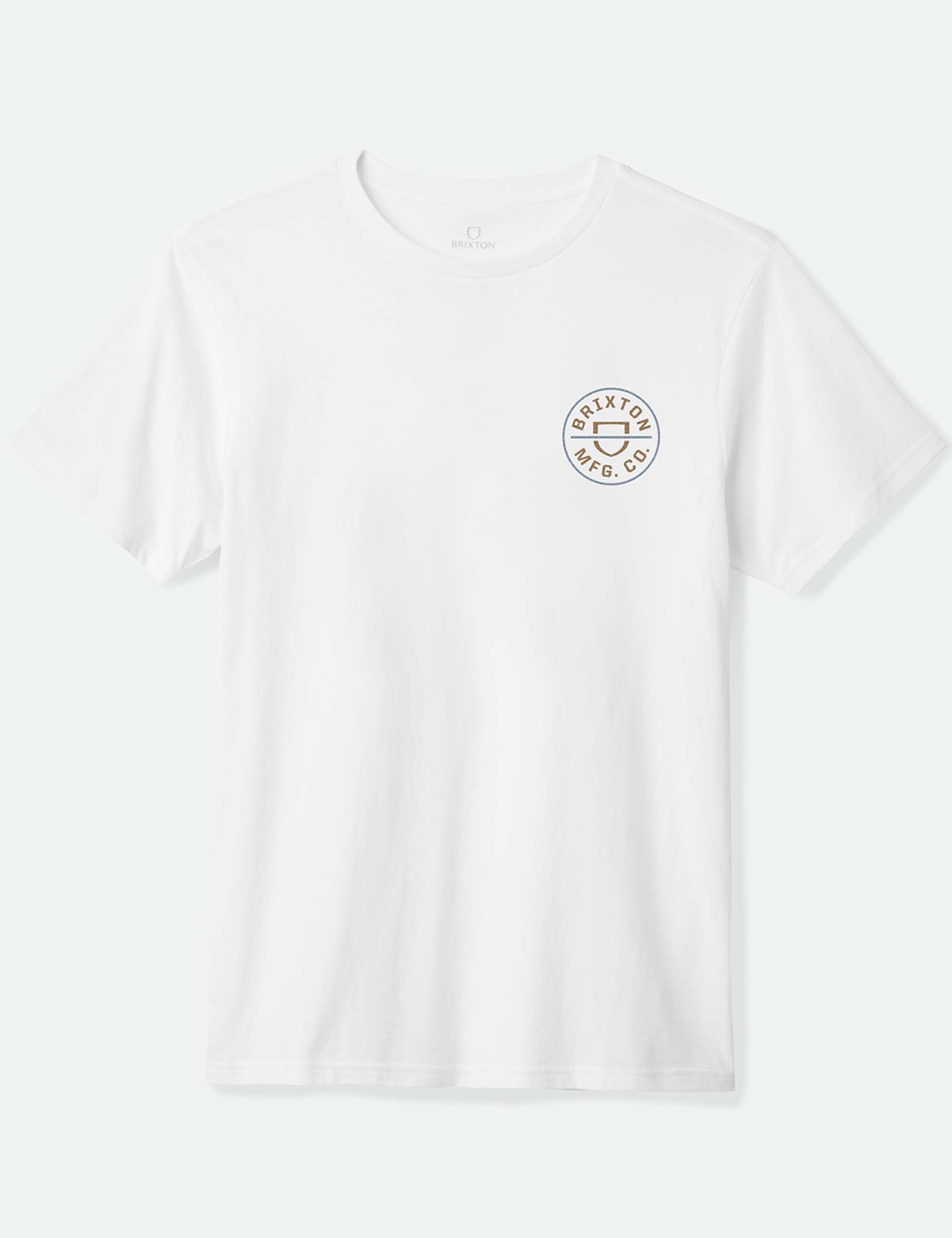 Brixton Crest II T-Shirt - White/Light Brown/Slate