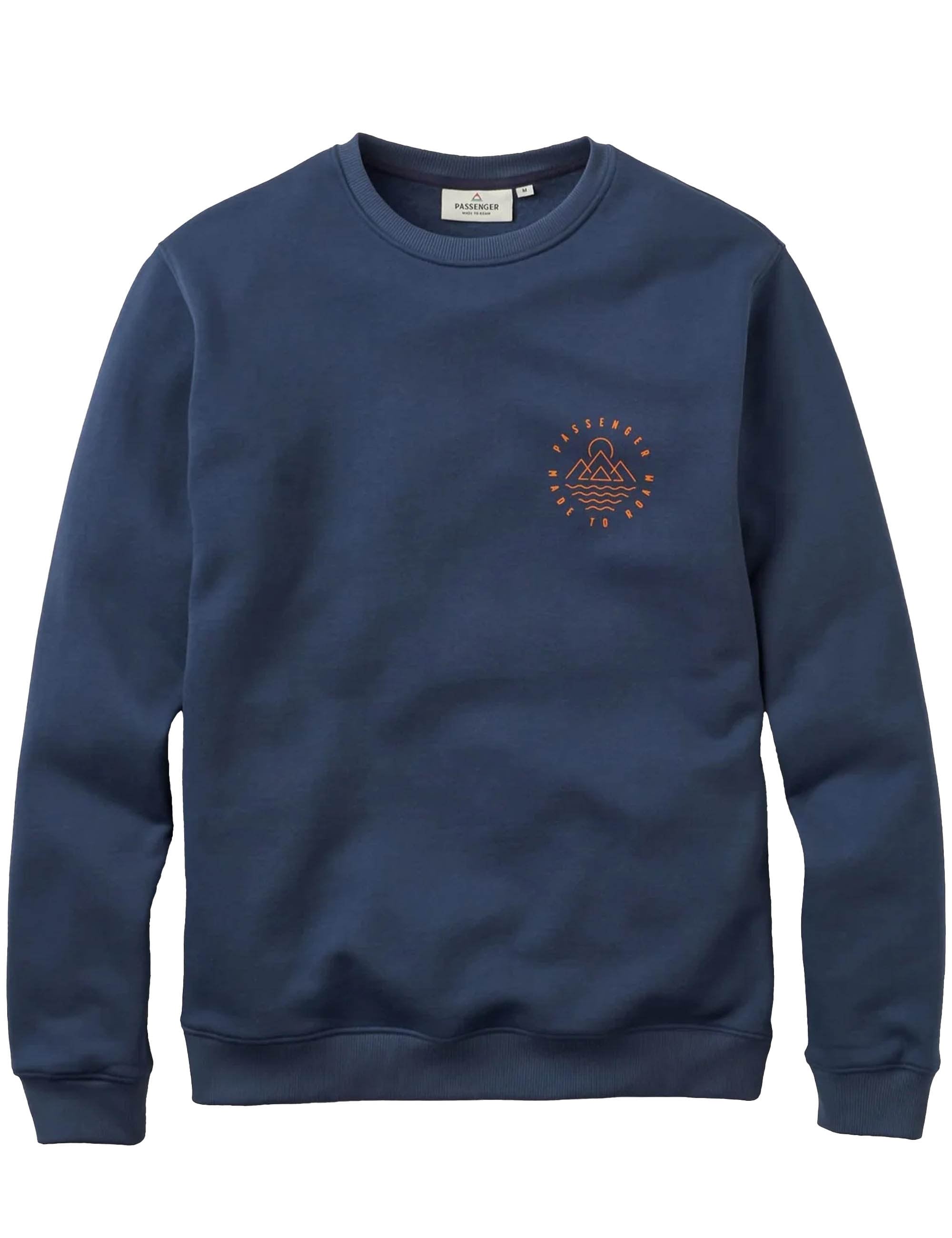 Passenger Escapism Recycled Cotton Crew Sweat - Rich Navy