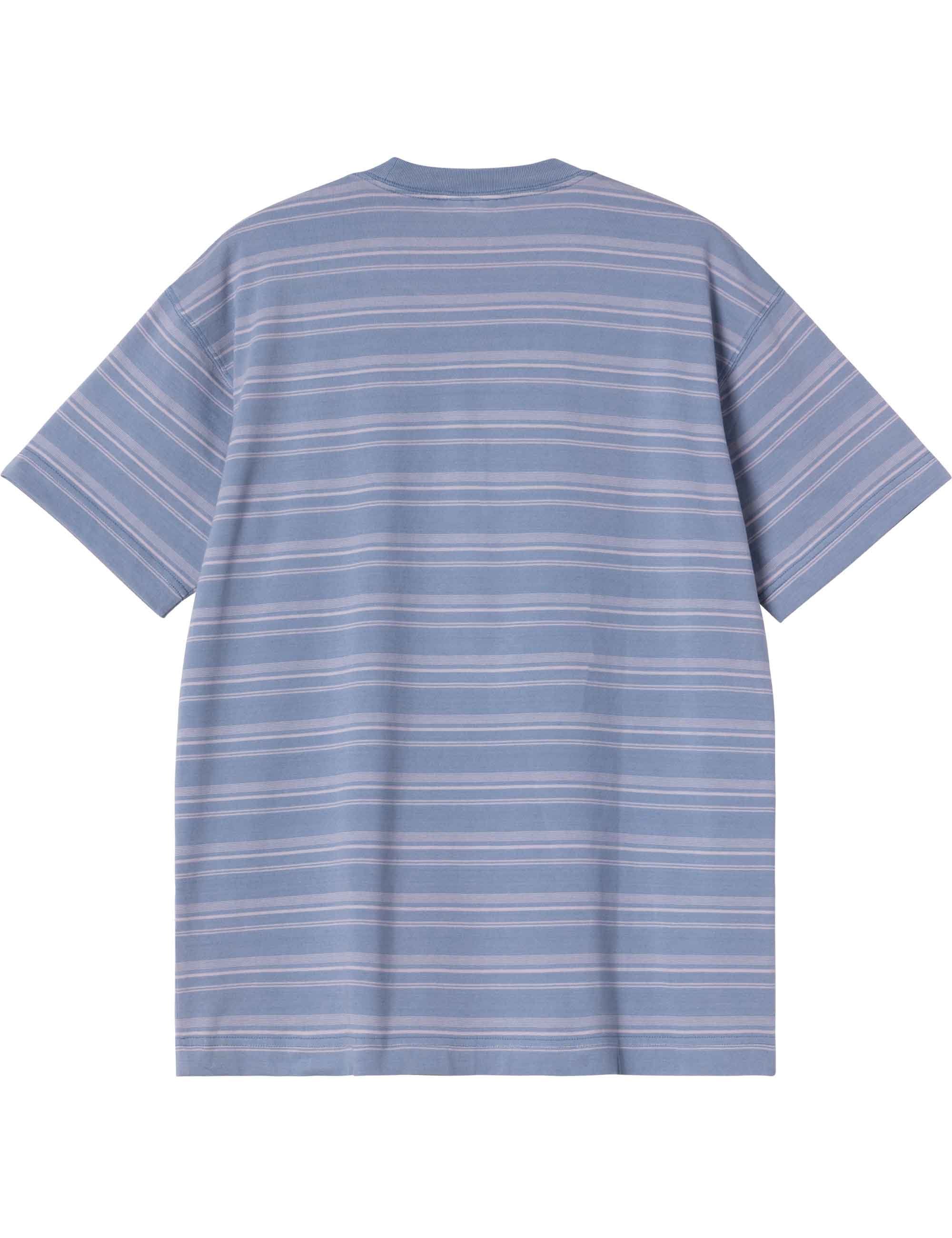 Carhartt WIP Brodine Stripe T-Shirt - Sorrent Indigo Overdyed