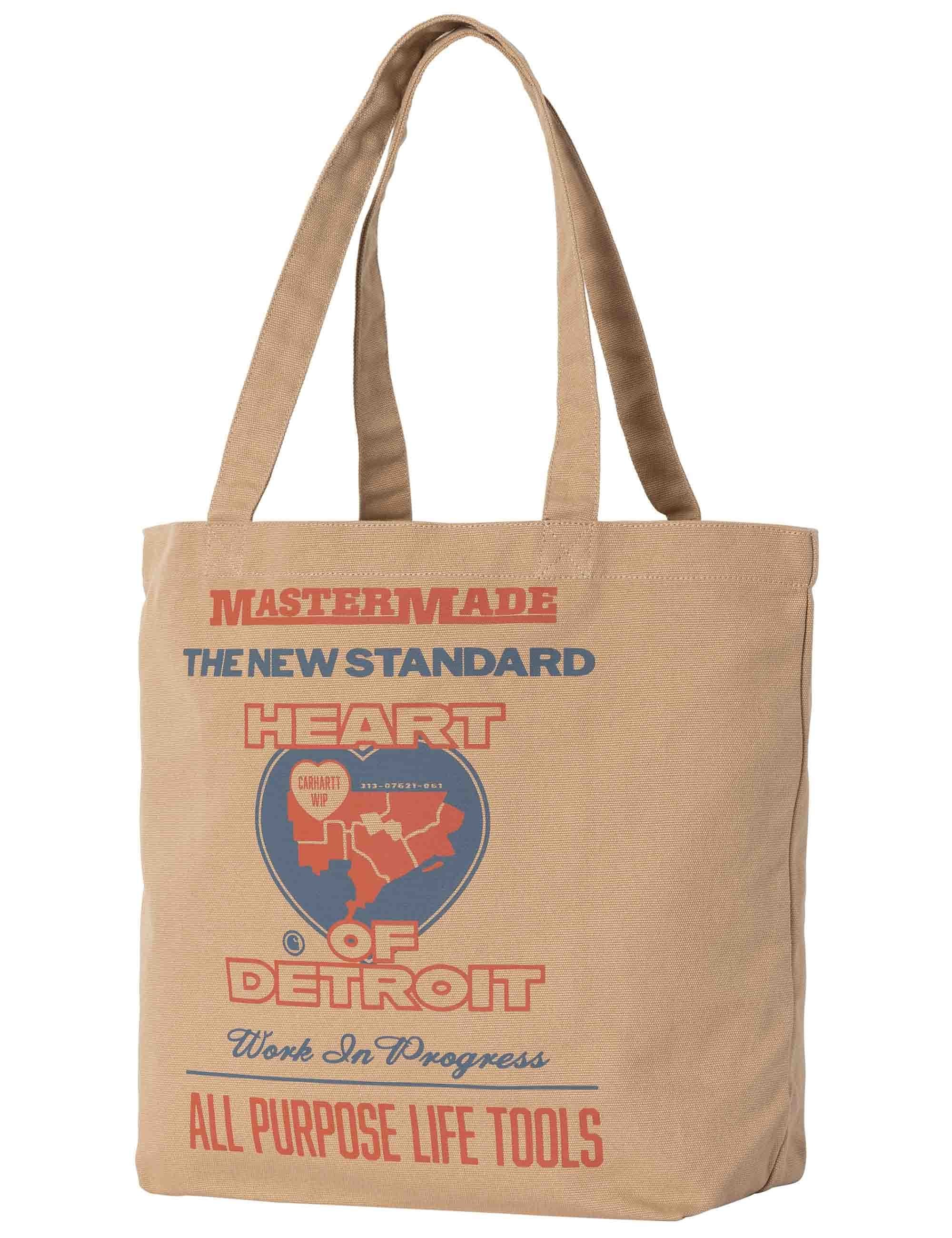Carhartt WIP Canvas Graphic Tote Bag - Arcan Print, Dusty H Brown