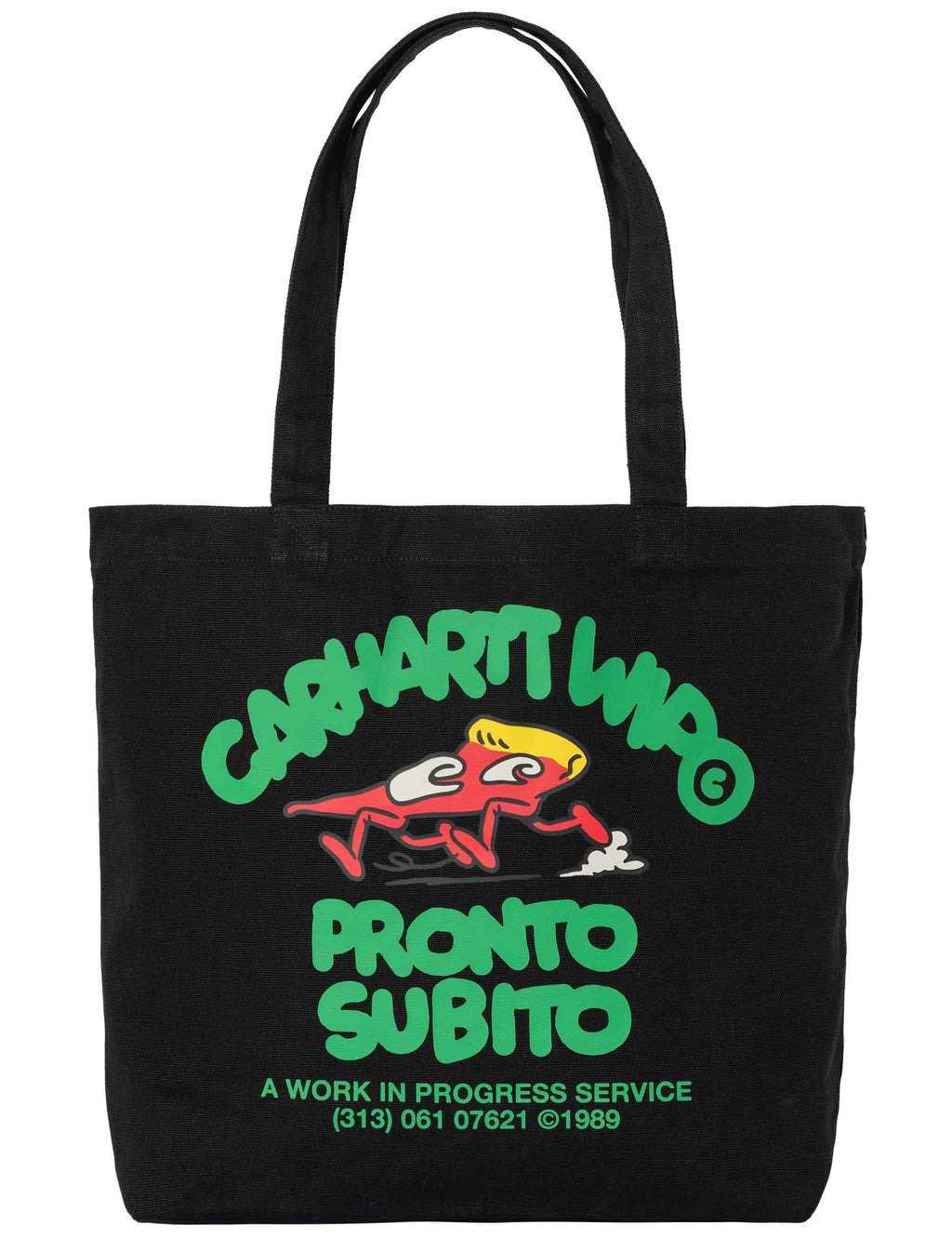 Canvas Graphic Tote Bag - Pronto Print, Black