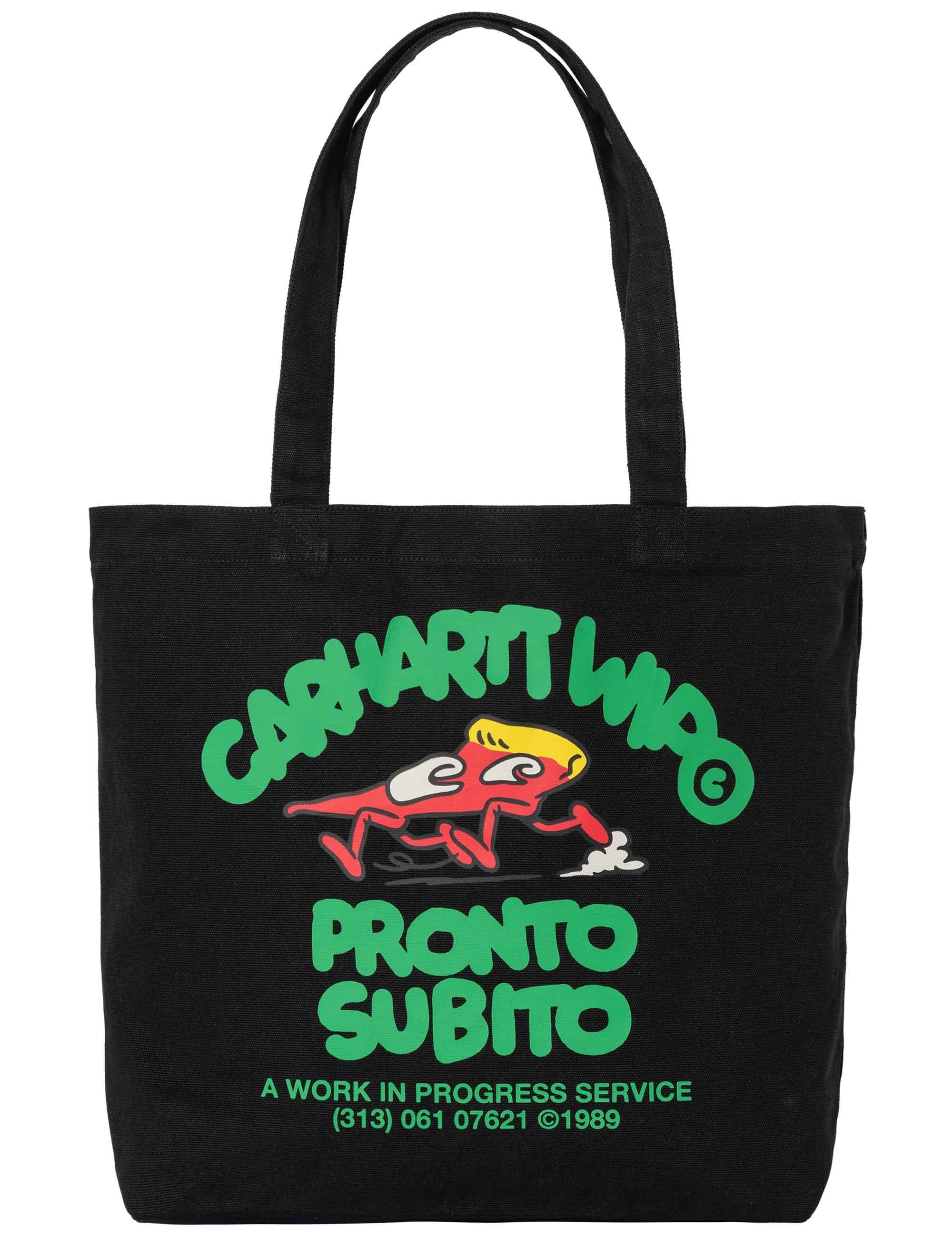 Carhartt WIP Canvas Graphic Tote Bag - Pronto Print, Black