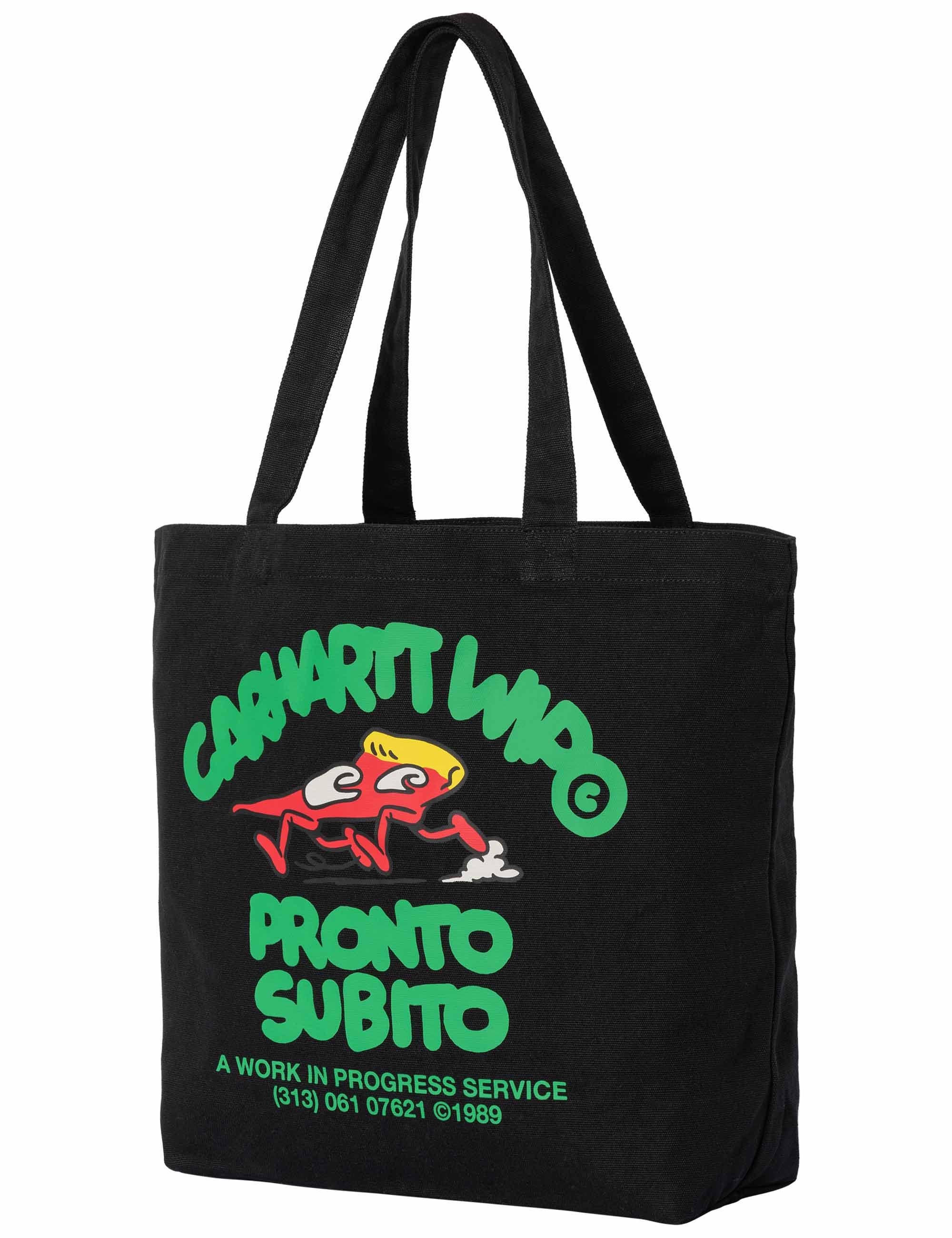 Carhartt WIP Canvas Graphic Tote Bag - Pronto Print, Black
