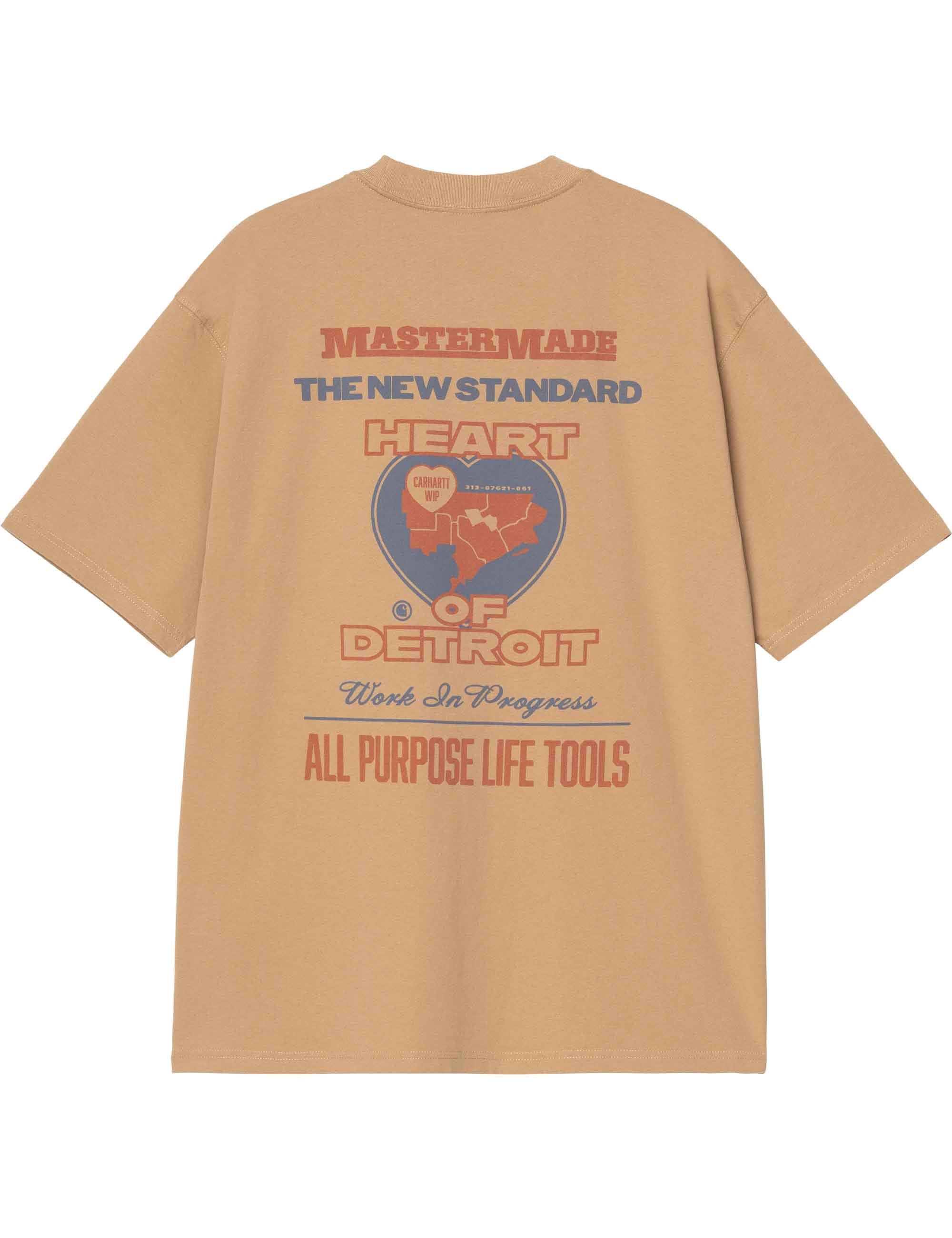 Carhartt WIP Arcan T-Shirt - Dusty H Brown (Heavy Stone Wash)