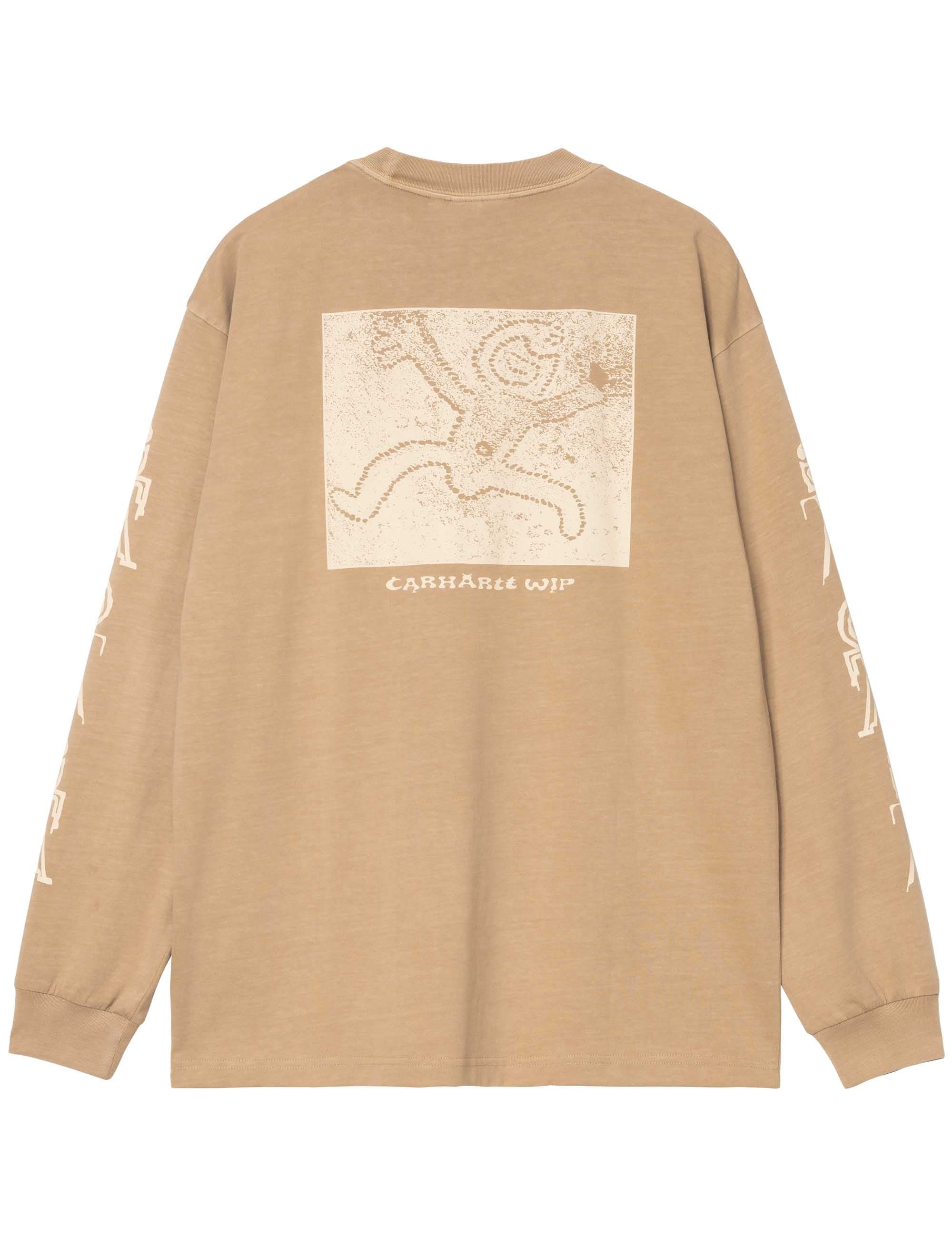 Carhartt WIP Terrestrial Long Sleeve T-Shirt - Dusty H Brown/Natural
