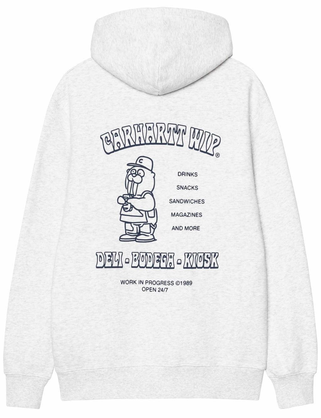 Sandwich Hooded Sweat - Ash Heather/Blue