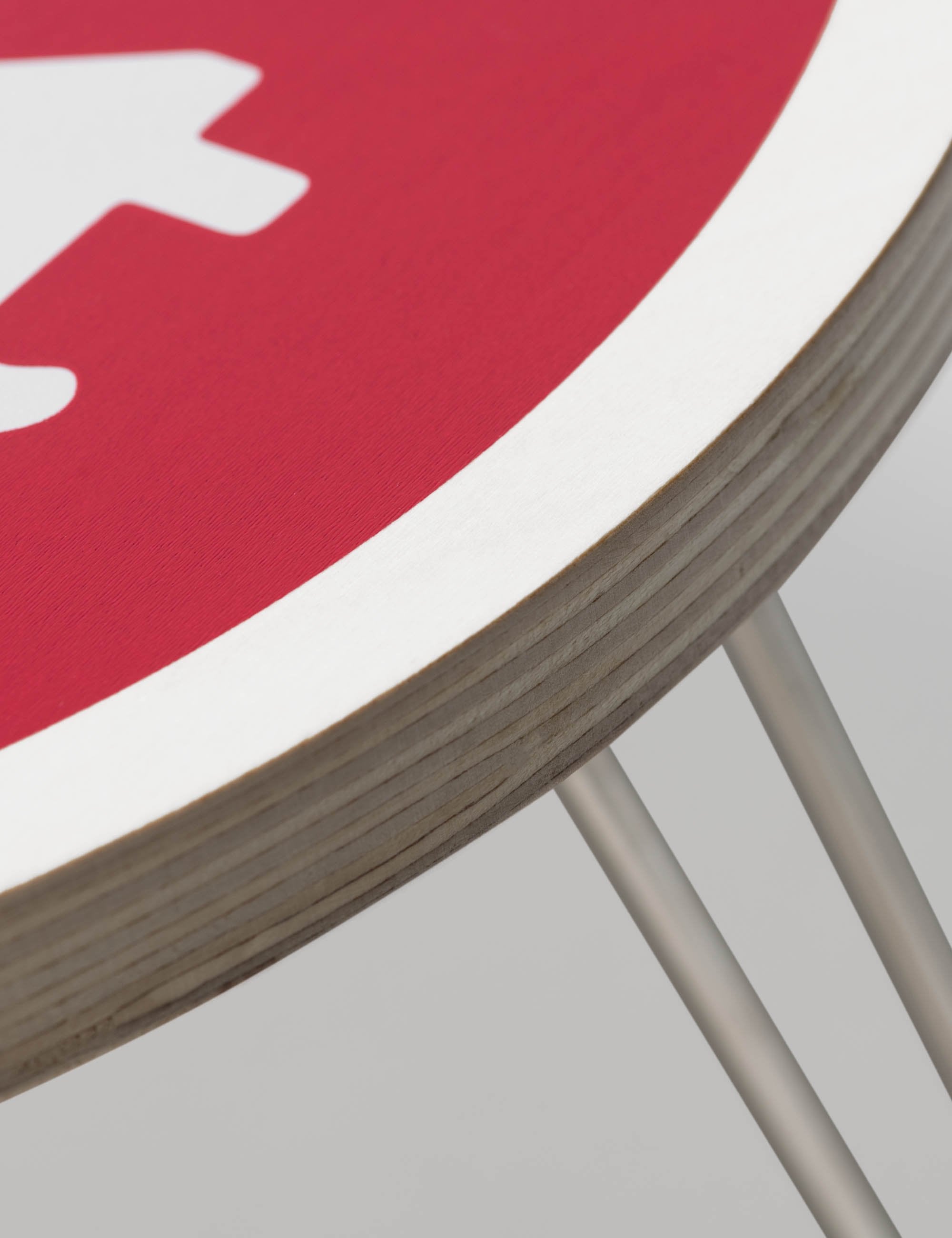 Heart Folding Table - Scarlet/White
