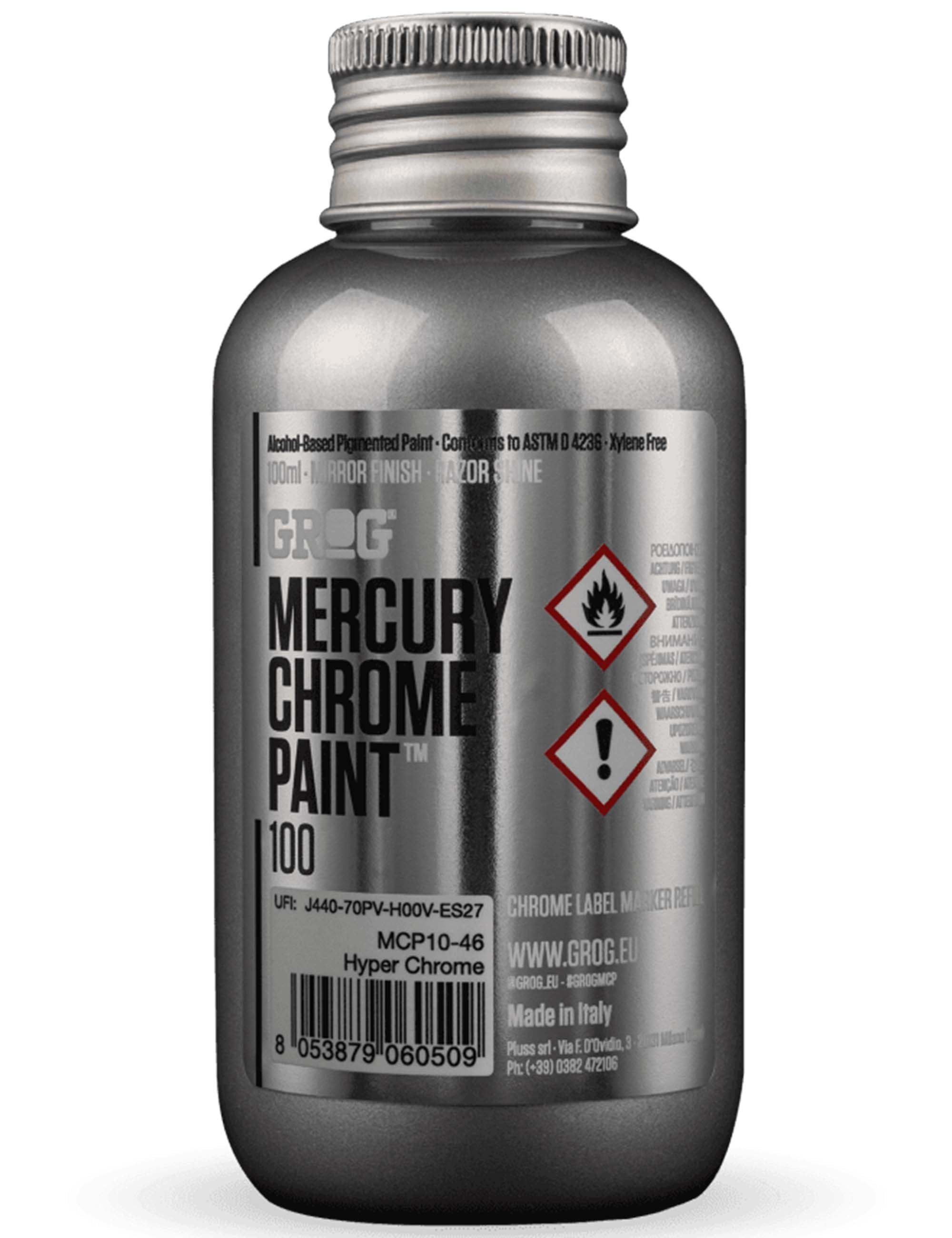 Grog Mercury Chrome Paint Refill 100ml - Hyper Chrome