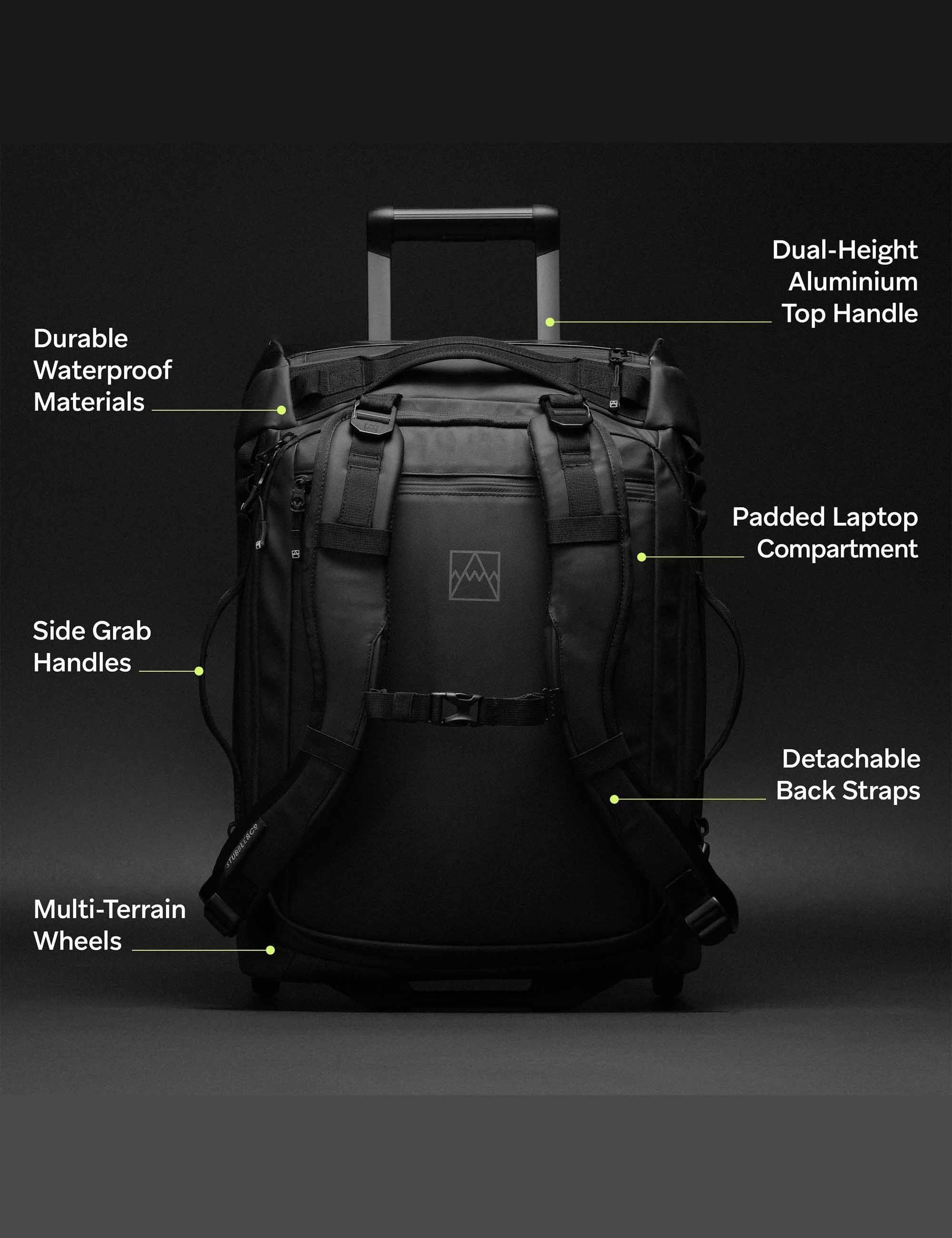 Stubble & Co Wheeled Duffel Bag 40L - All Black