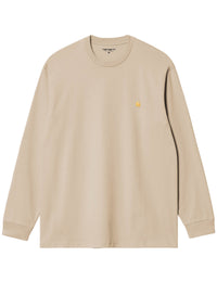 Chase Long Sleeve T-Shirt - Fleur De Sel/Gold