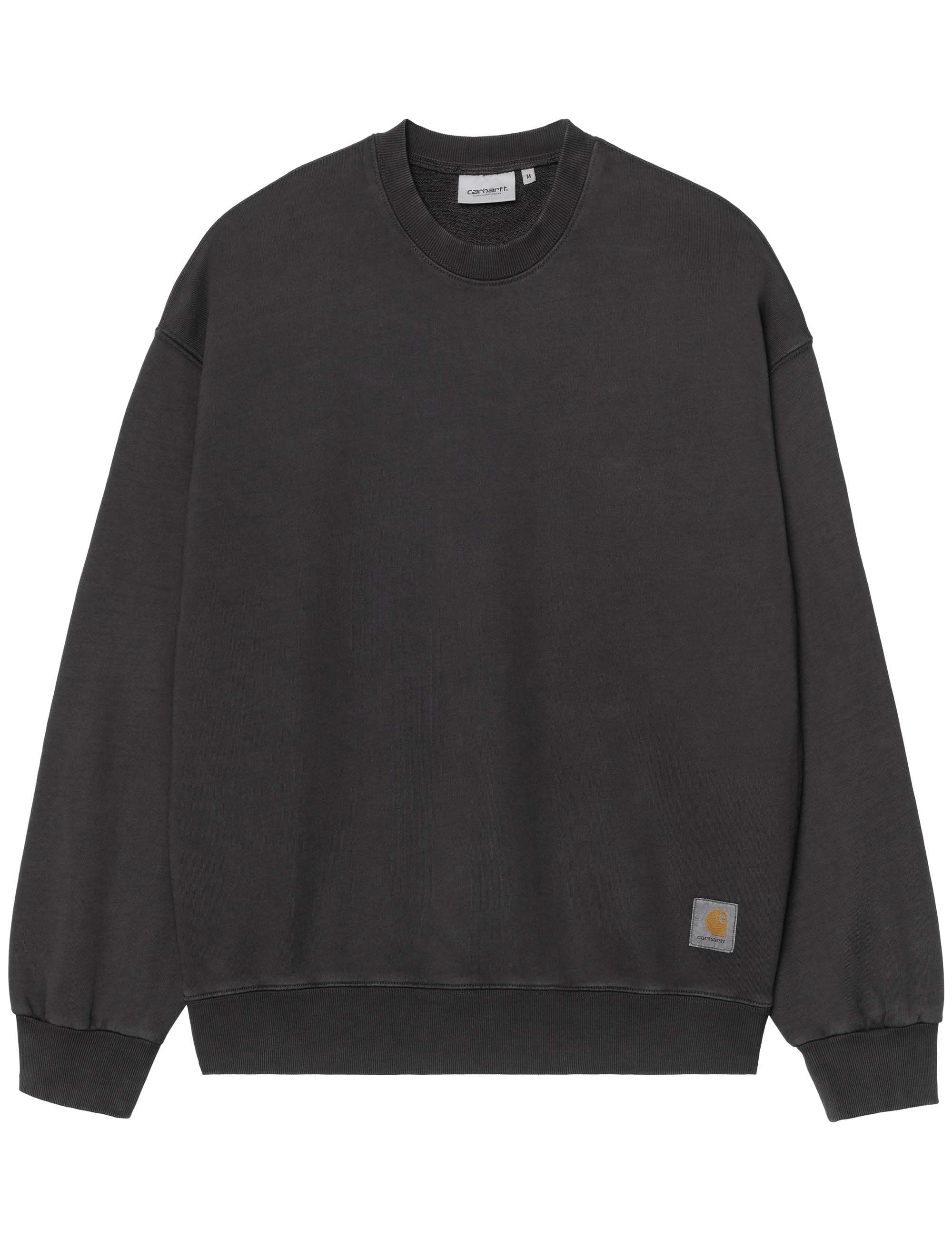 Carhartt WIP Hudson Crew Sweat - Black (Chalk Wash)