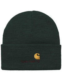American Script Beanie Hat - Dark Fir