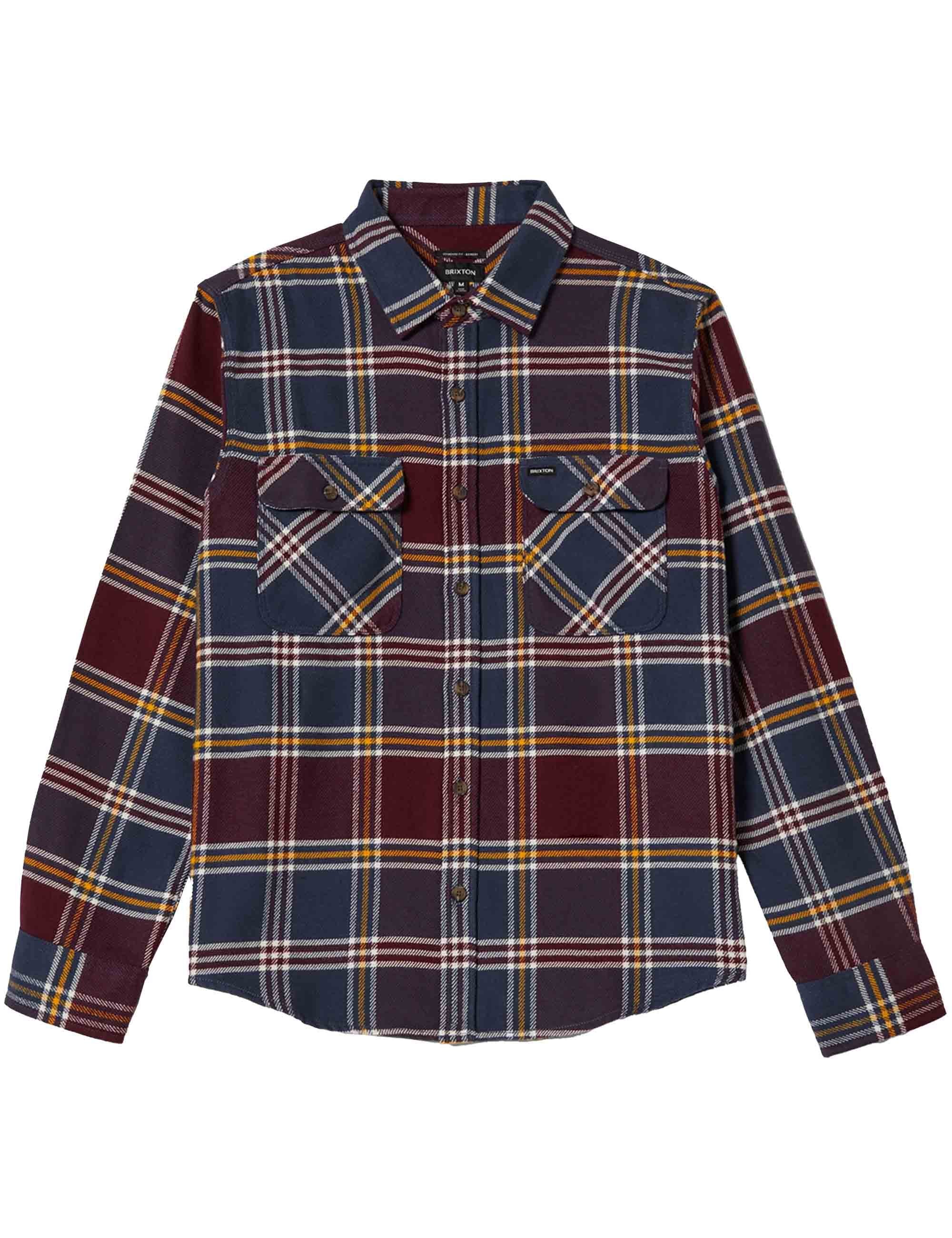 Bowery Flannel Shirt - Mood Indigo/Port/Saffron